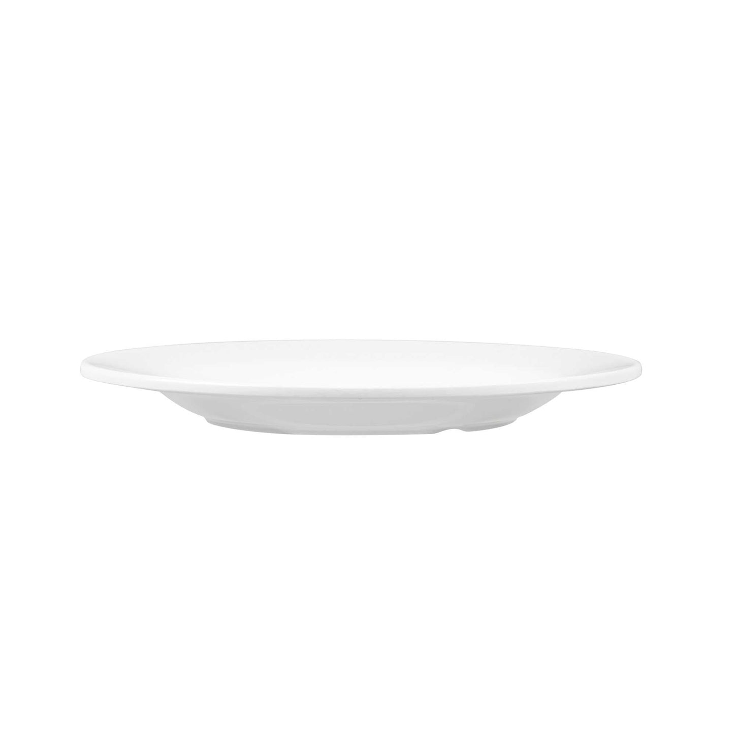 Voga Round White Melamine Small Plate - Classic, Rimmed - 6" x 6" x 1/2" - 10 count box