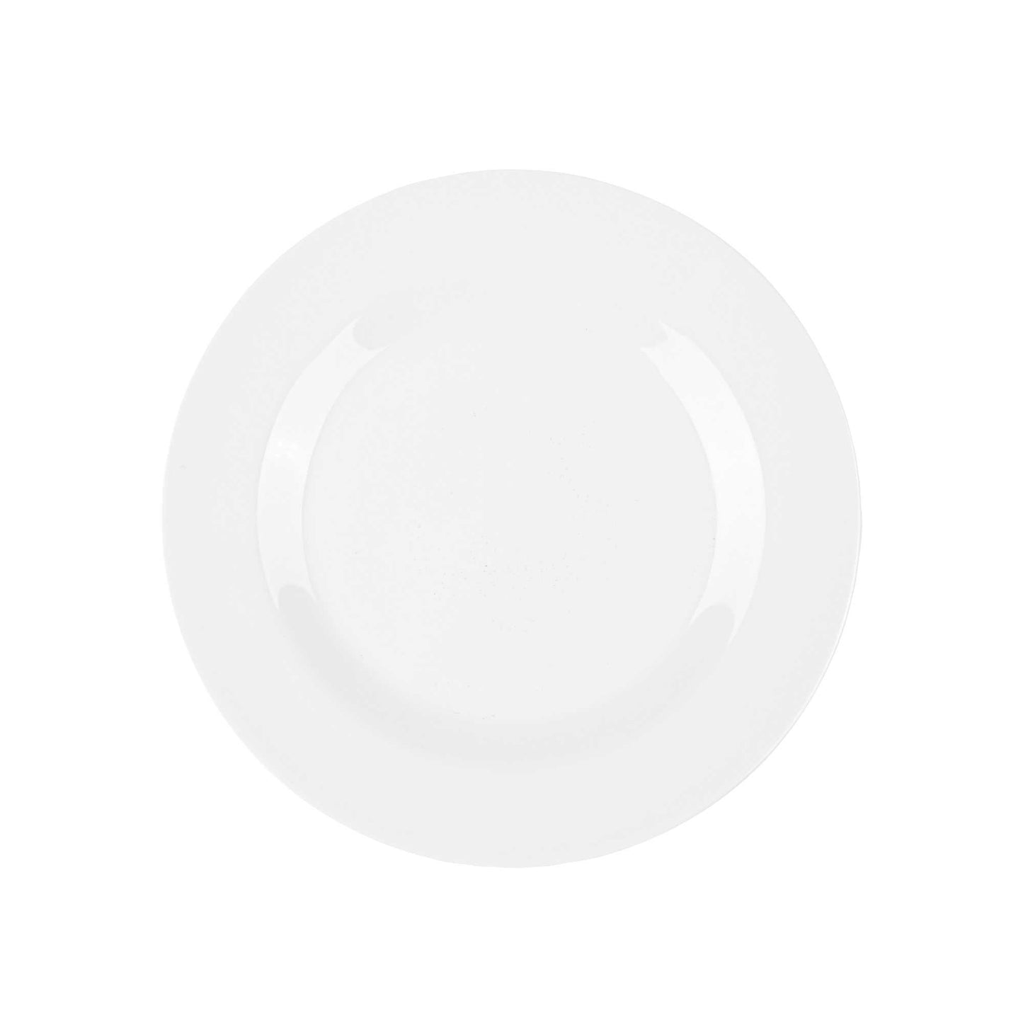 Voga Round White Melamine Medium Plate - Classic, Rimmed - 8" x 8" x 1/2" - 10 count box