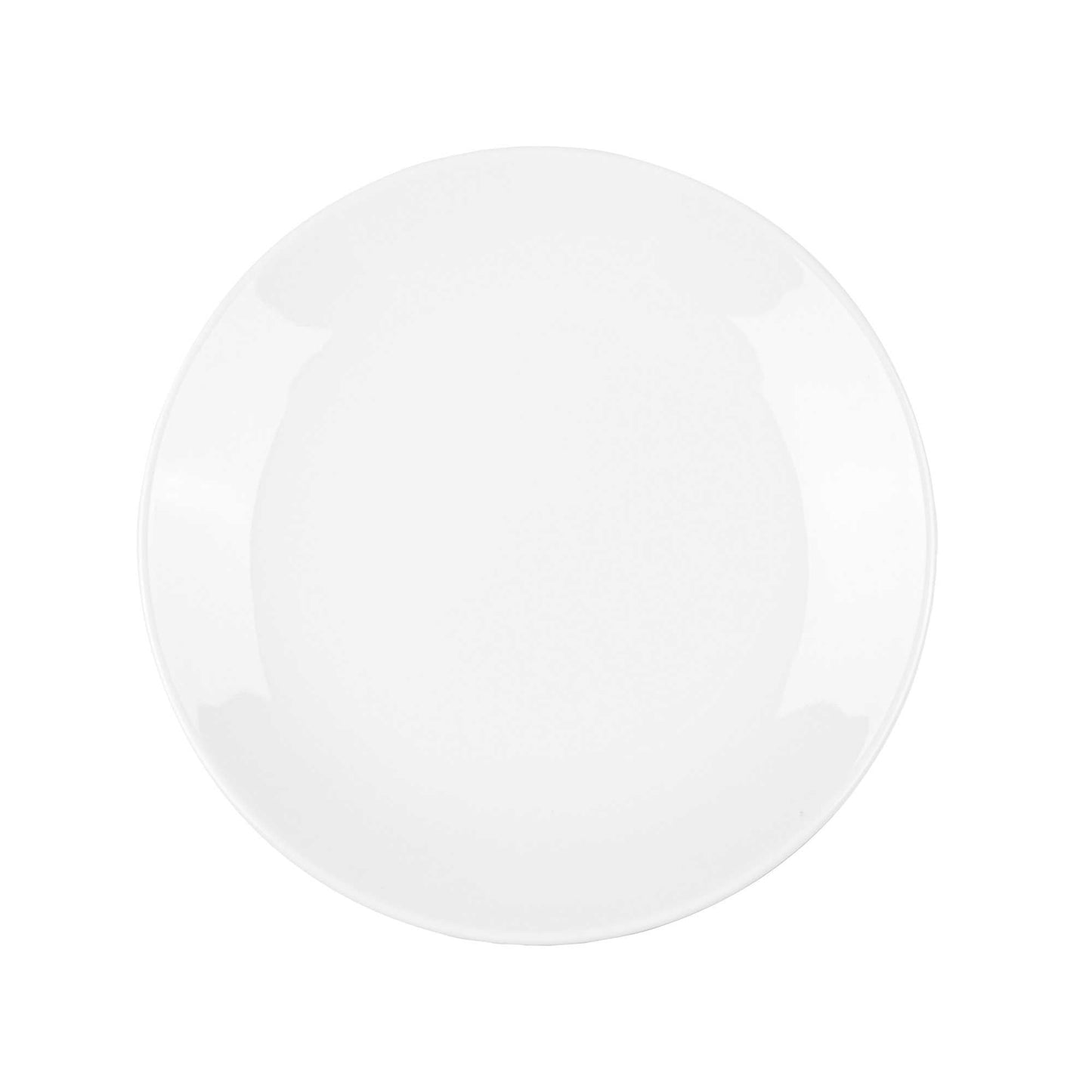 Voga Round White Melamine Small Plate - Classic, Rimless - 6" x 6" x 1" - 10 count box