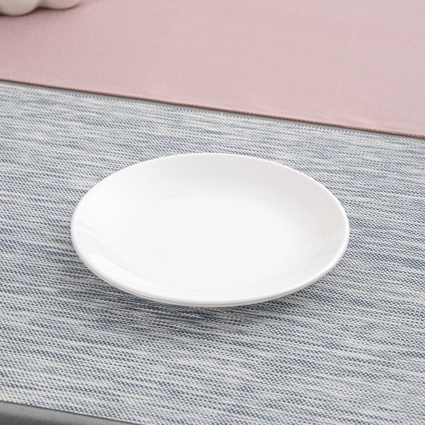 Voga Round White Melamine Small Plate - Classic, Rimless - 6" x 6" x 1" - 10 count box