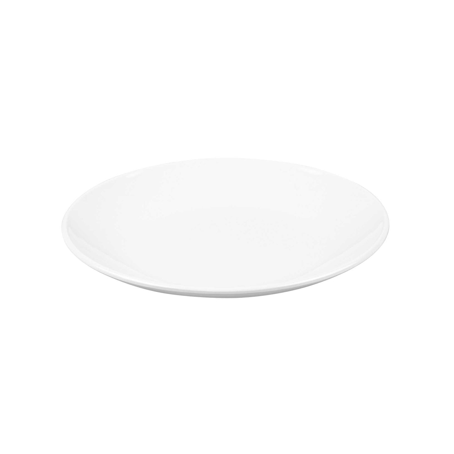 Voga Round White Melamine Medium Plate - Classic, Rimless - 8" x 8" x 1" - 10 count box