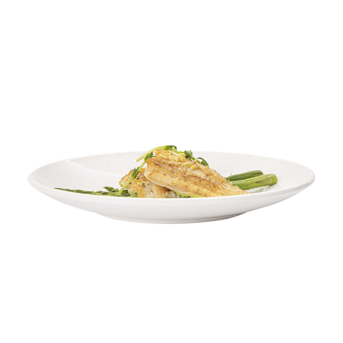 Voga Round White Melamine Medium Plate - Classic, Rimless - 8" x 8" x 1" - 10 count box