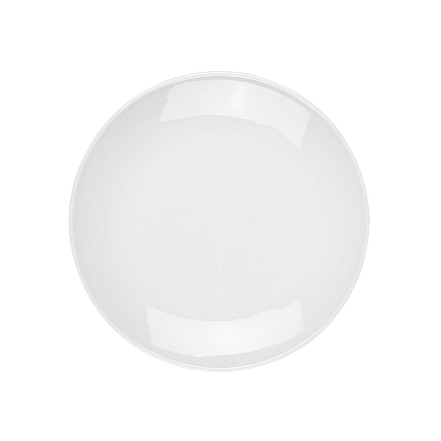 Voga Round White Melamine Medium Plate - Classic, Rimless - 8" x 8" x 1" - 10 count box