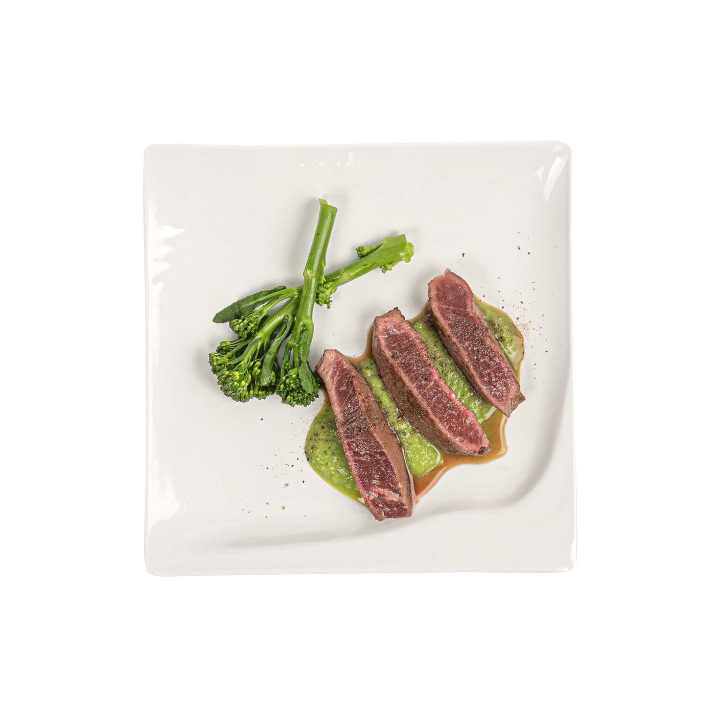 Voga Square White Melamine Small Plate - Flare - 8" x 8" x 3/4" - 10 count box