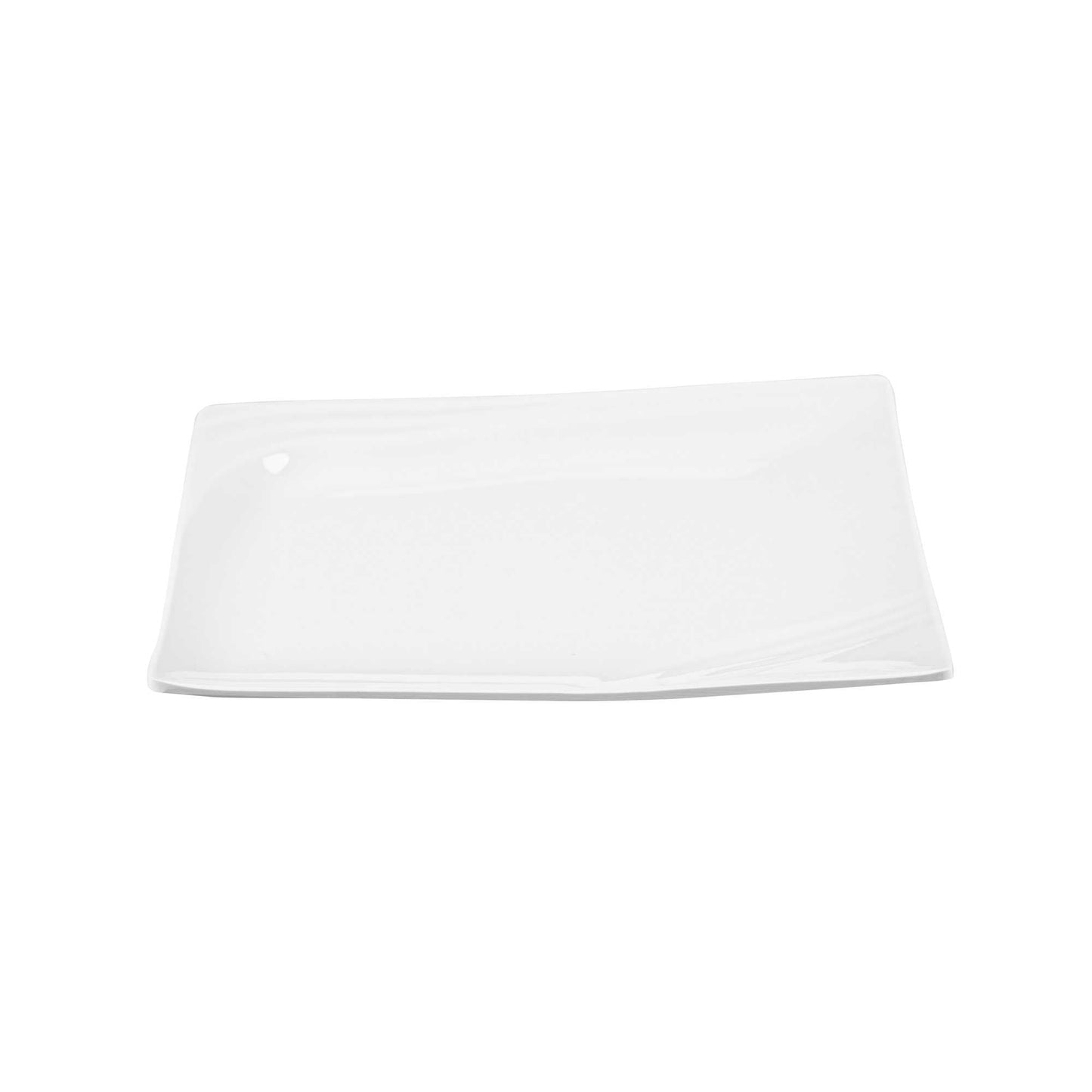 Voga Square White Melamine Small Plate - Flare - 8" x 8" x 3/4" - 10 count box