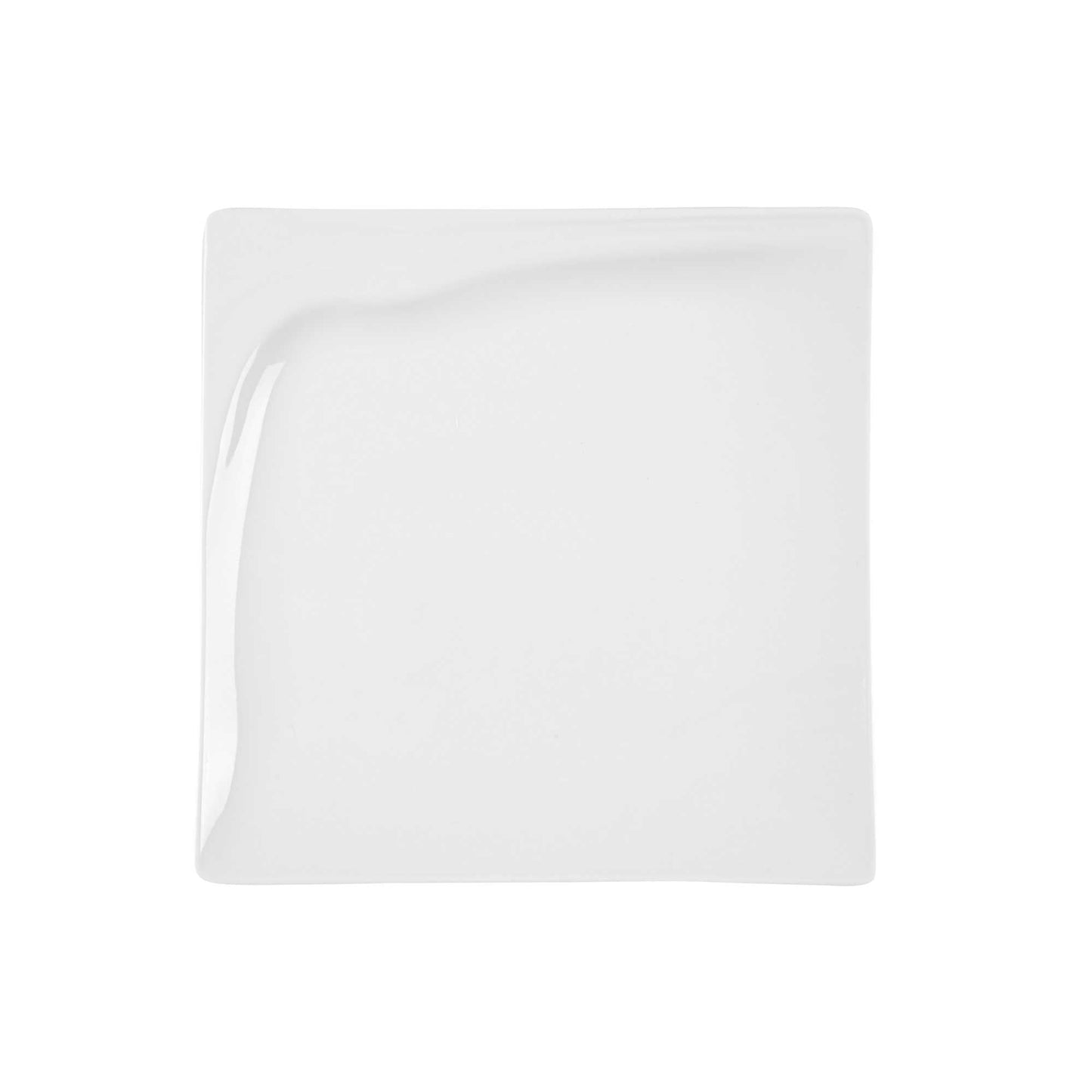 Voga Square White Melamine Medium Plate - Flare - 10" x 10" x 3/4" - 10 count box