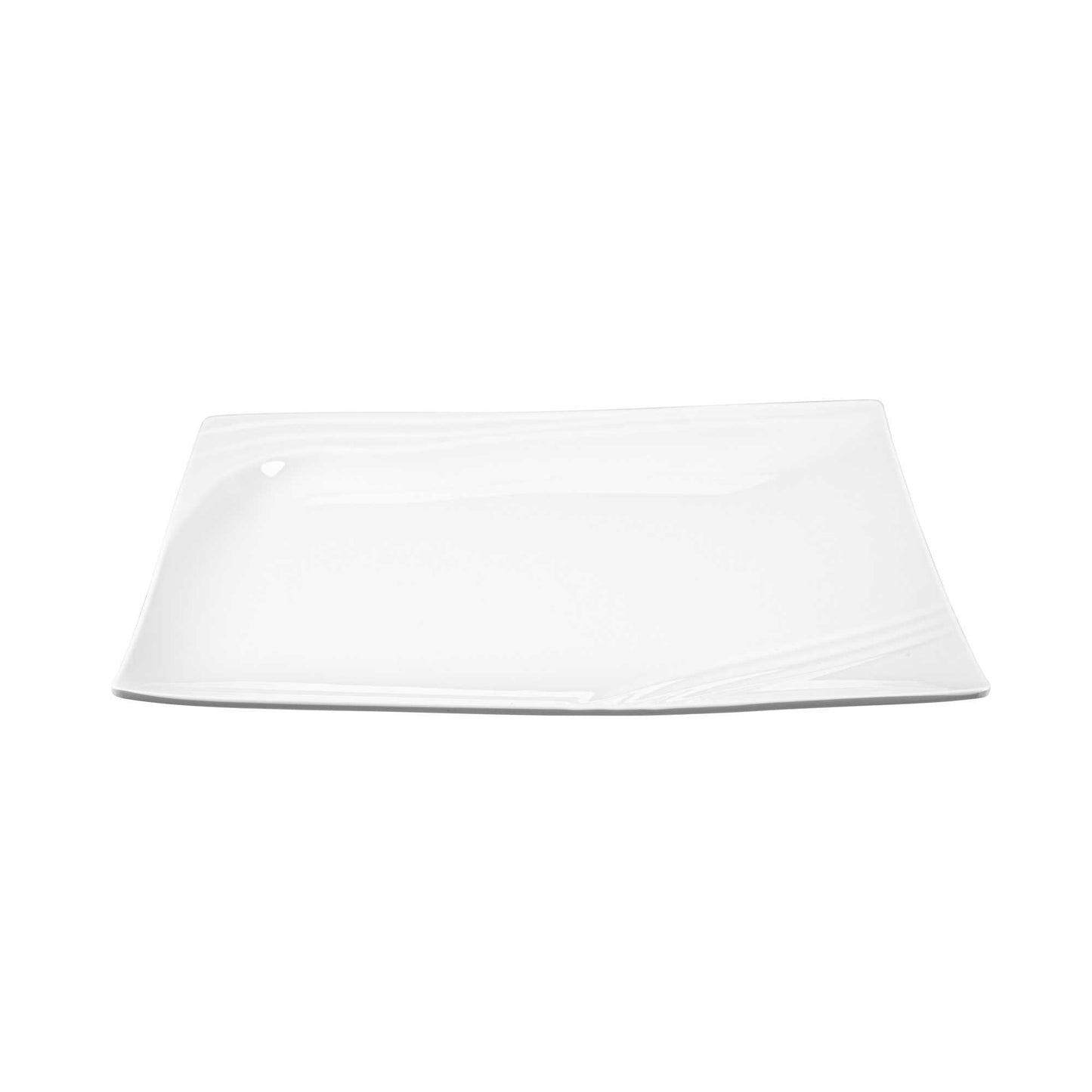 Voga Square White Melamine Extra Large Plate - Flare - 14" x 14" x 1 1/4" - 10 count box
