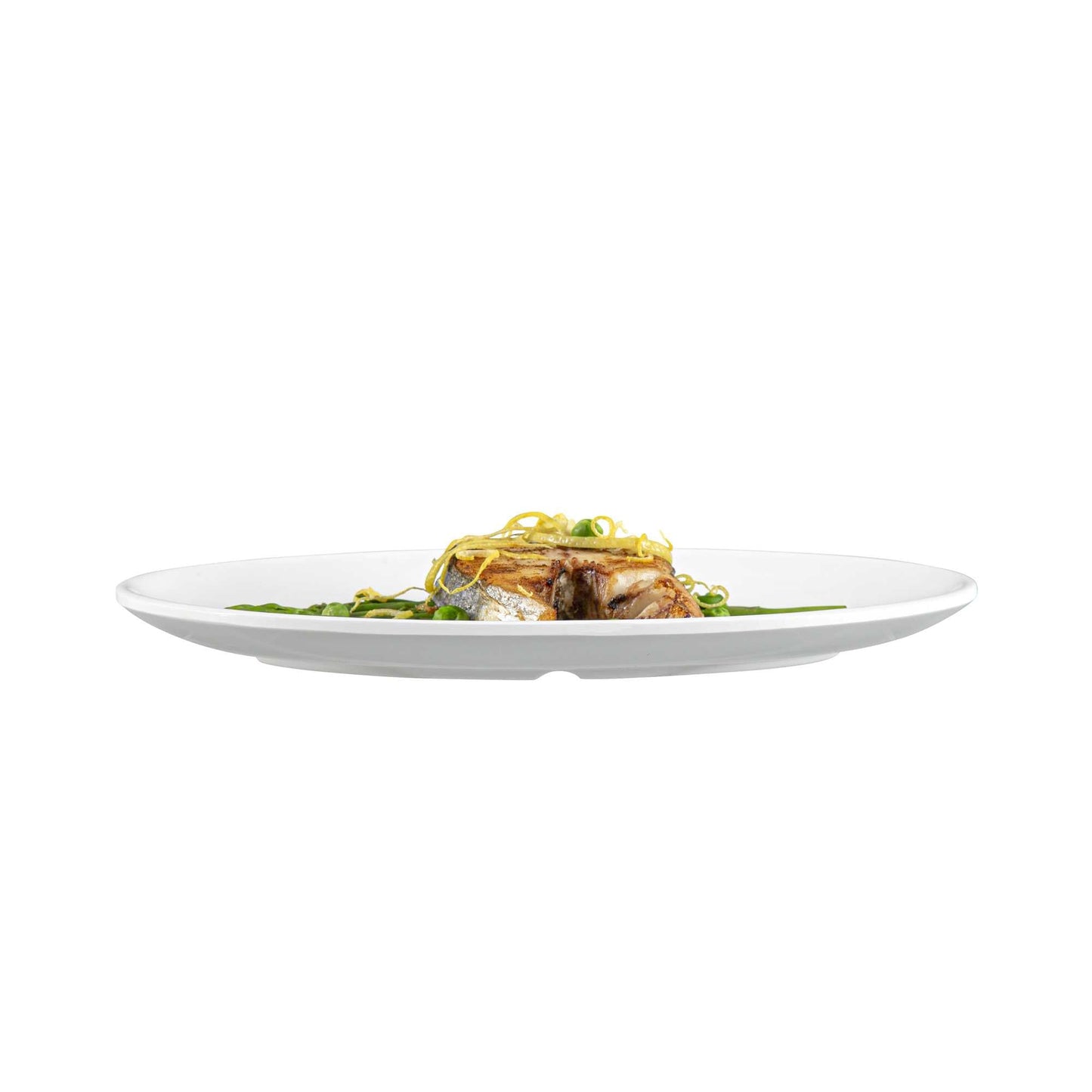 Voga Oval White Melamine Small Plate - Classic - 10" x 7" x 3/4" - 10 count box