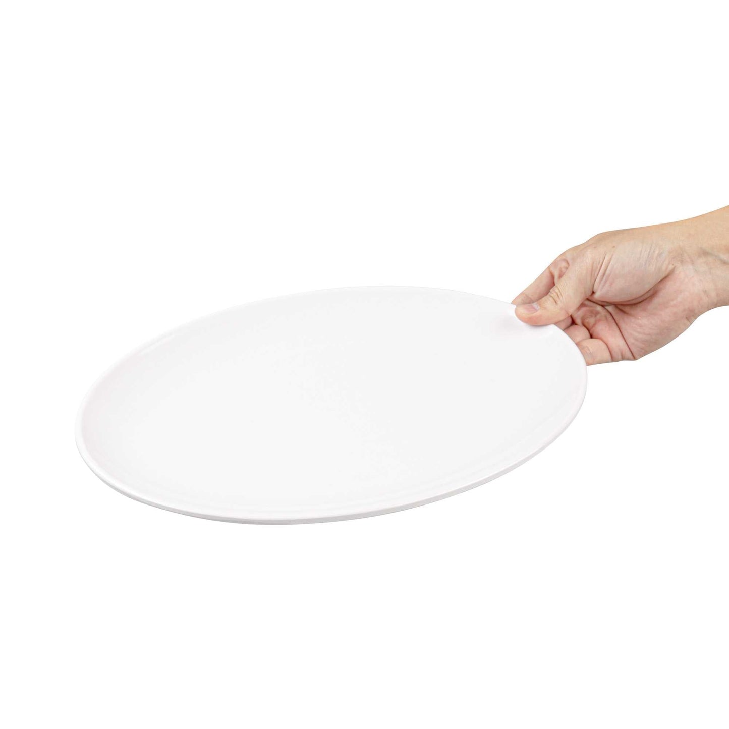 Voga Oval White Melamine Medium Plate - Classic - 12 1/4" x 9" x 1" - 10 count box