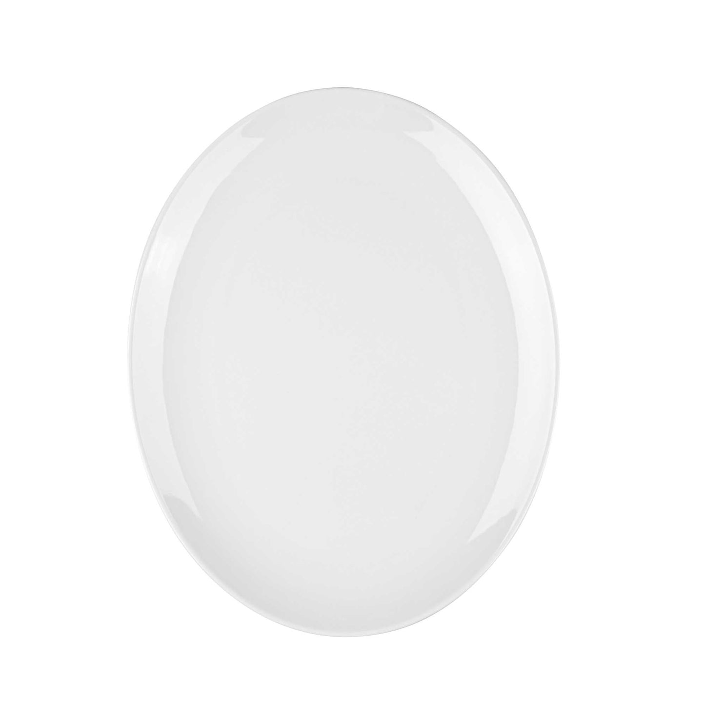 Voga Oval White Melamine Large Plate - Classic - 14" x 11" x 1" - 10 count box