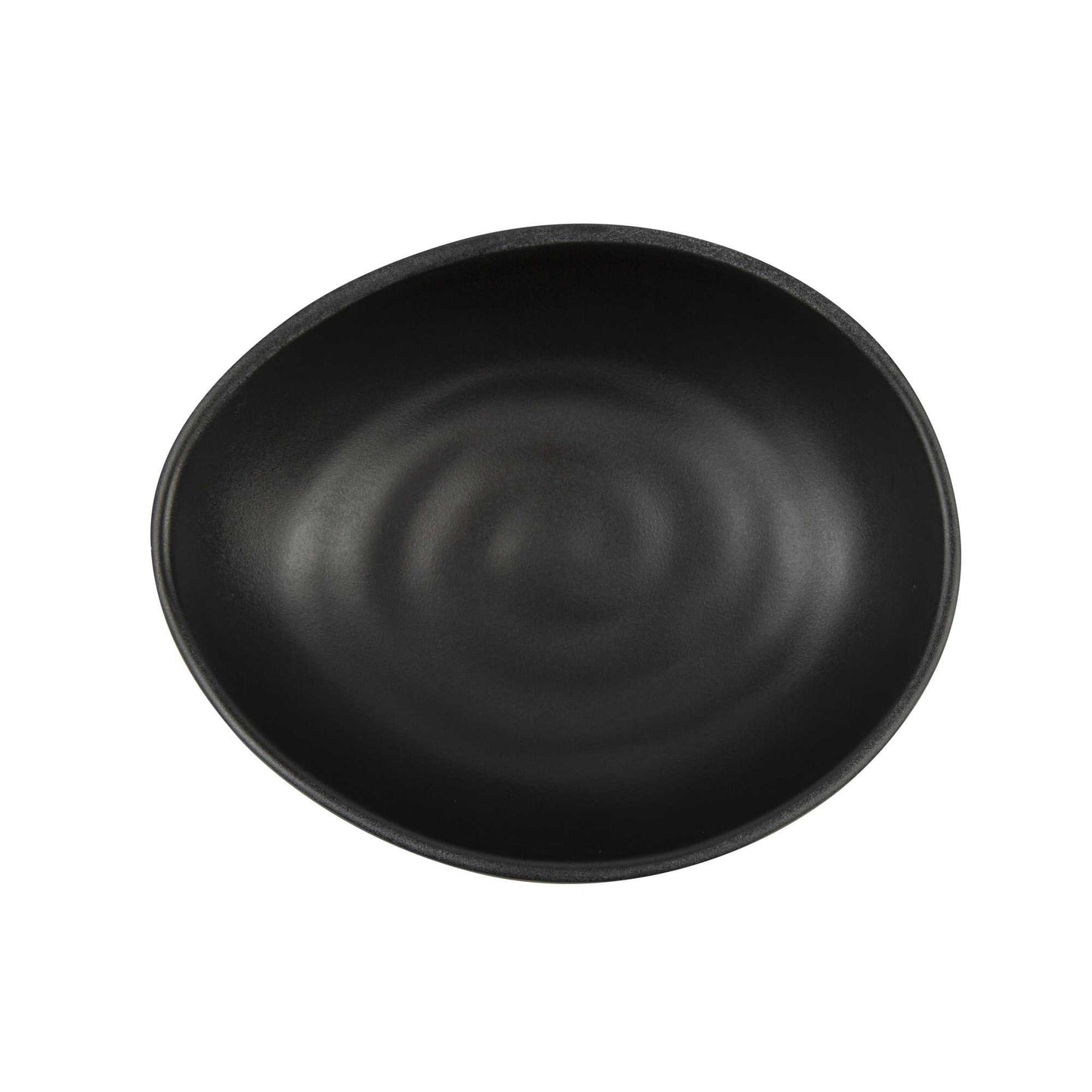 Voga 15 oz Round Black Melamine Freeform Small Bowl - Japonais, Black Stone - 7" x 5 1/2" x 2 1/2" - 2 count box