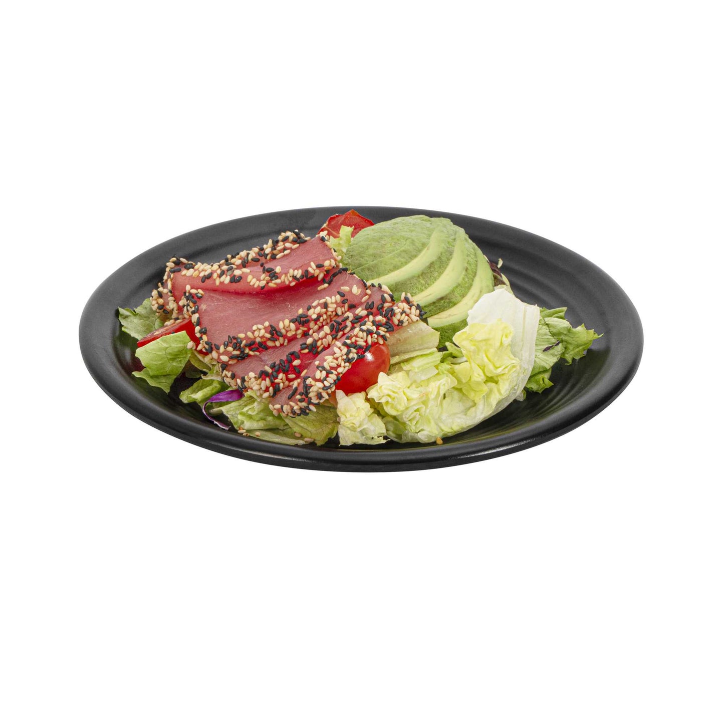 Voga Round Black Melamine Small Plate - Japonais, Black Stone - 8" x 8" x 1" - 10 count box