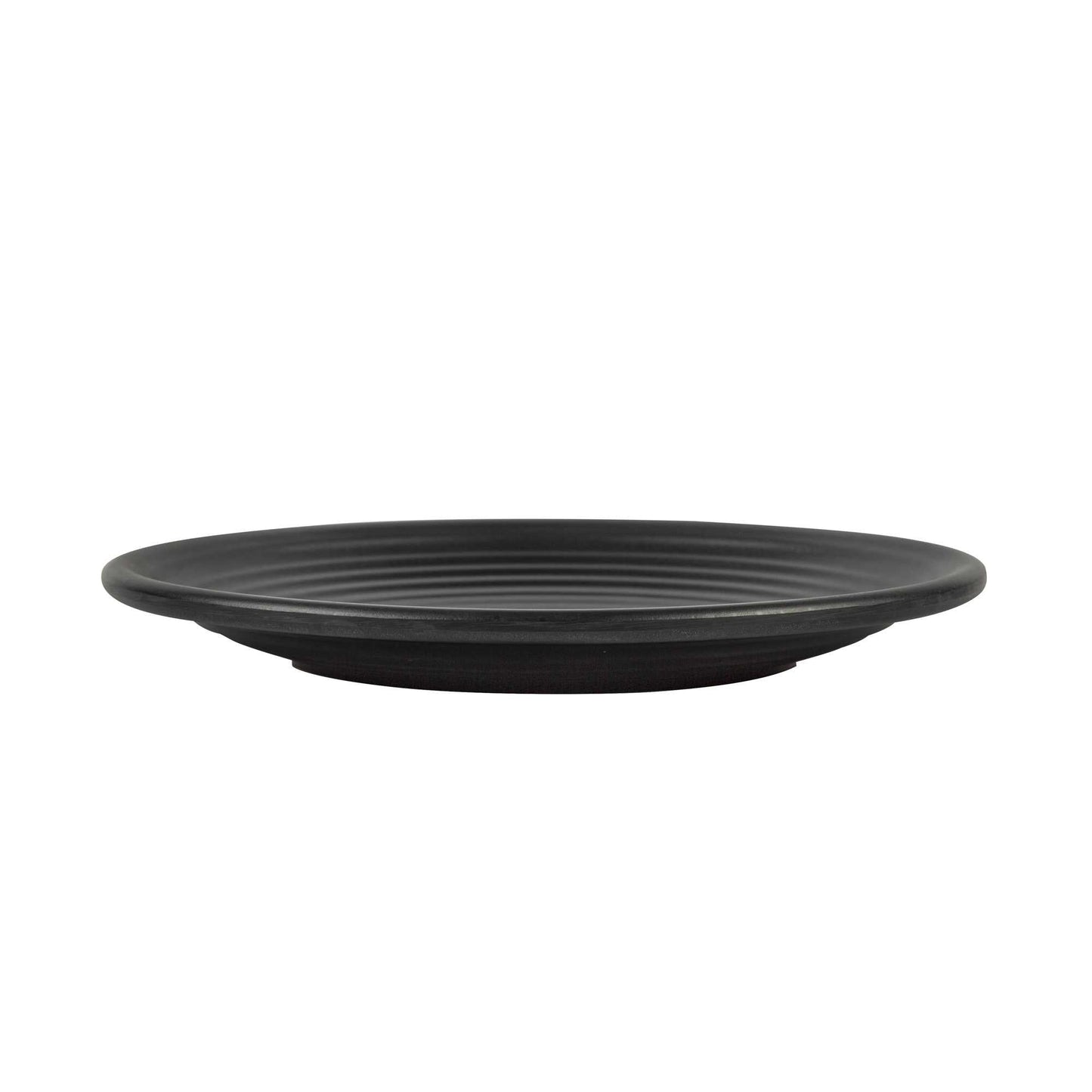 Voga Round Black Melamine Large Plate - Japonais, Black Stone - 12" x 12" x 1 1/4" - 10 count box