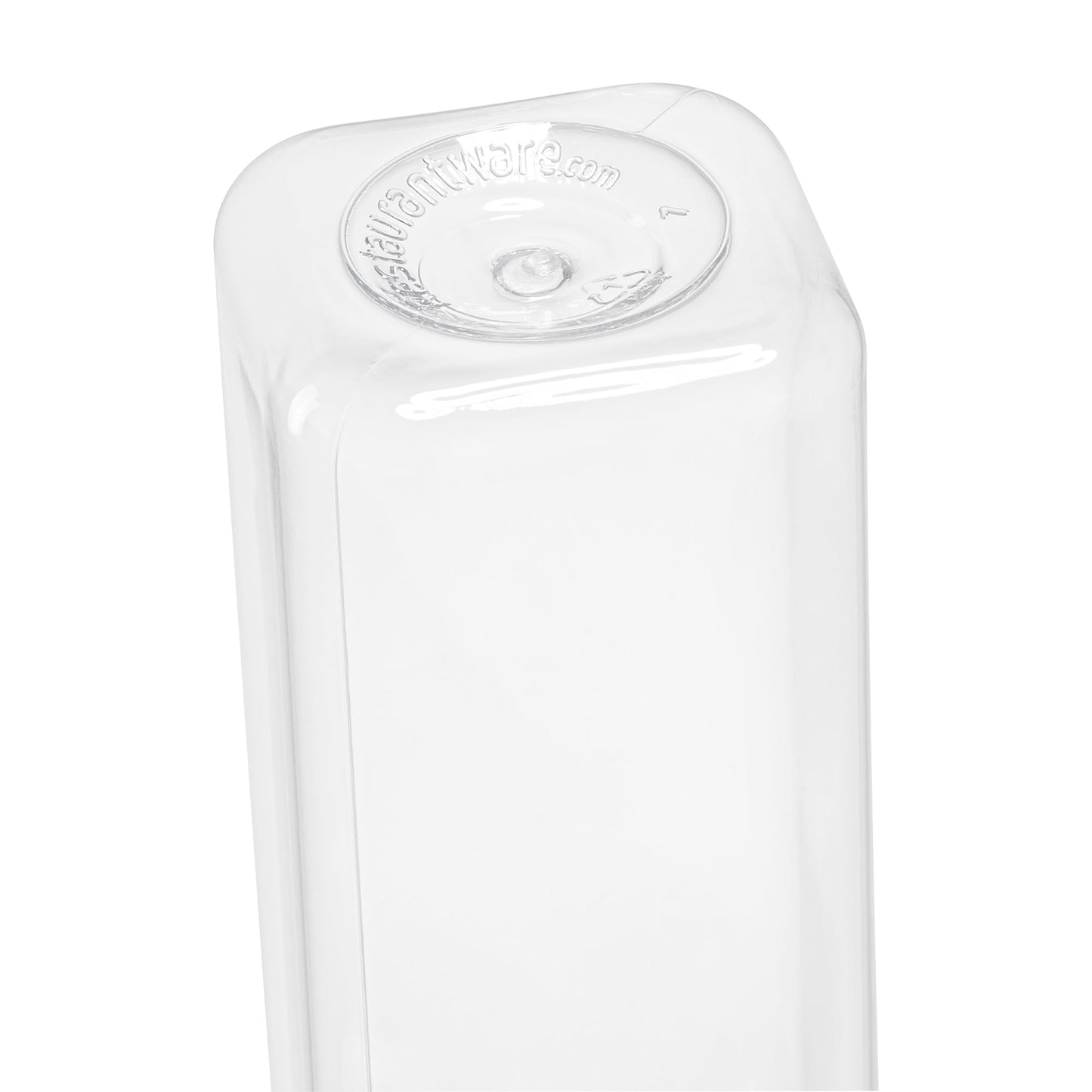 Bottle Tek 12 oz Square Clear Plastic Cold Pressed Juice Bottle - with Safety Cap - 2" x 2" x 6 1/2" - 100 count box
