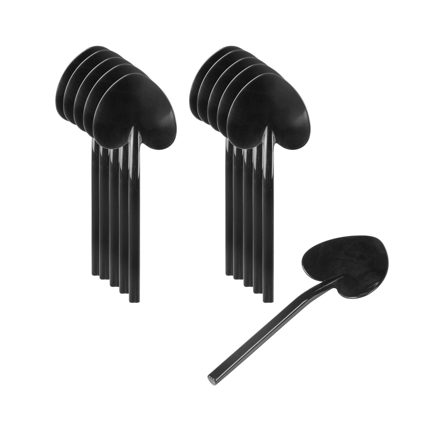 Coppetta Black Plastic Love Shovel Spoon - 3 1/2" x 1 1/4" - 500 count box