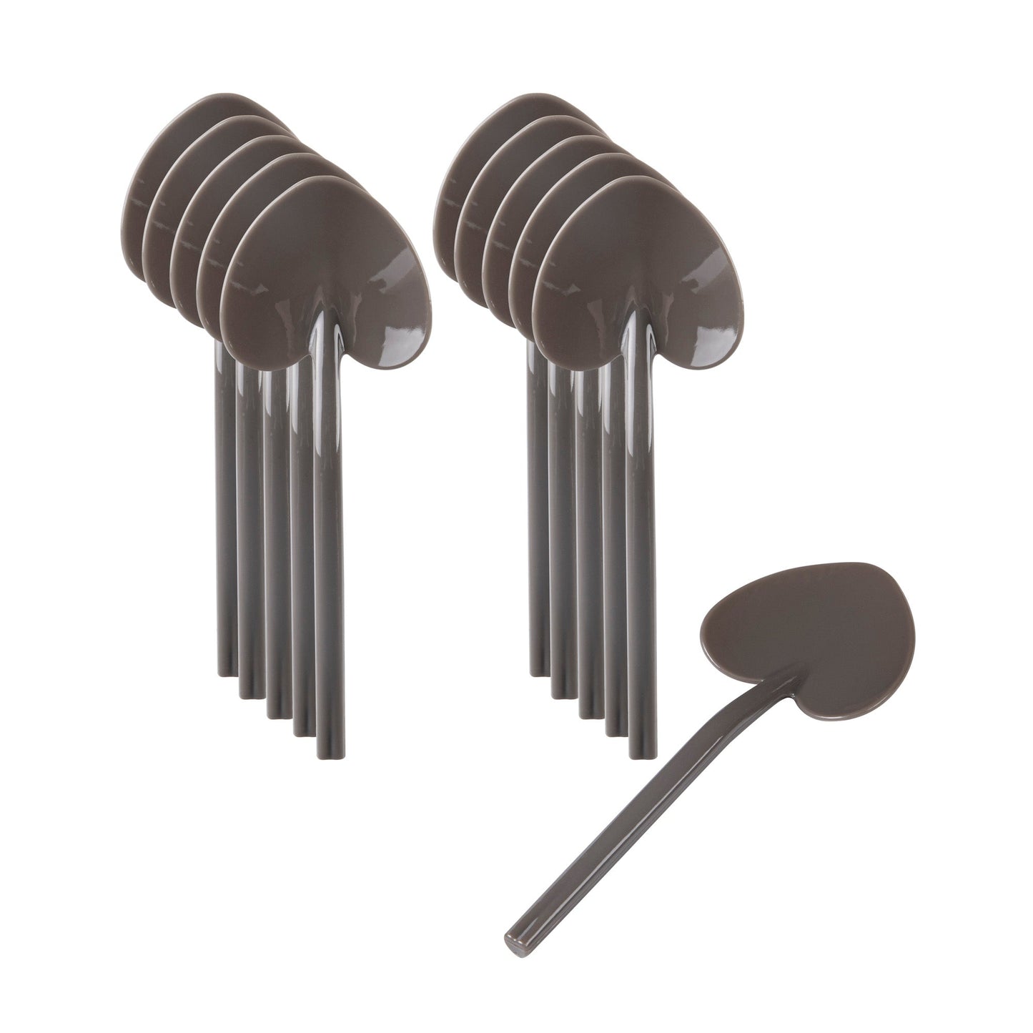 Coppetta Fashion Gray Plastic Love Shovel Spoon - 3 1/2" x 1 1/4" - 500 count box