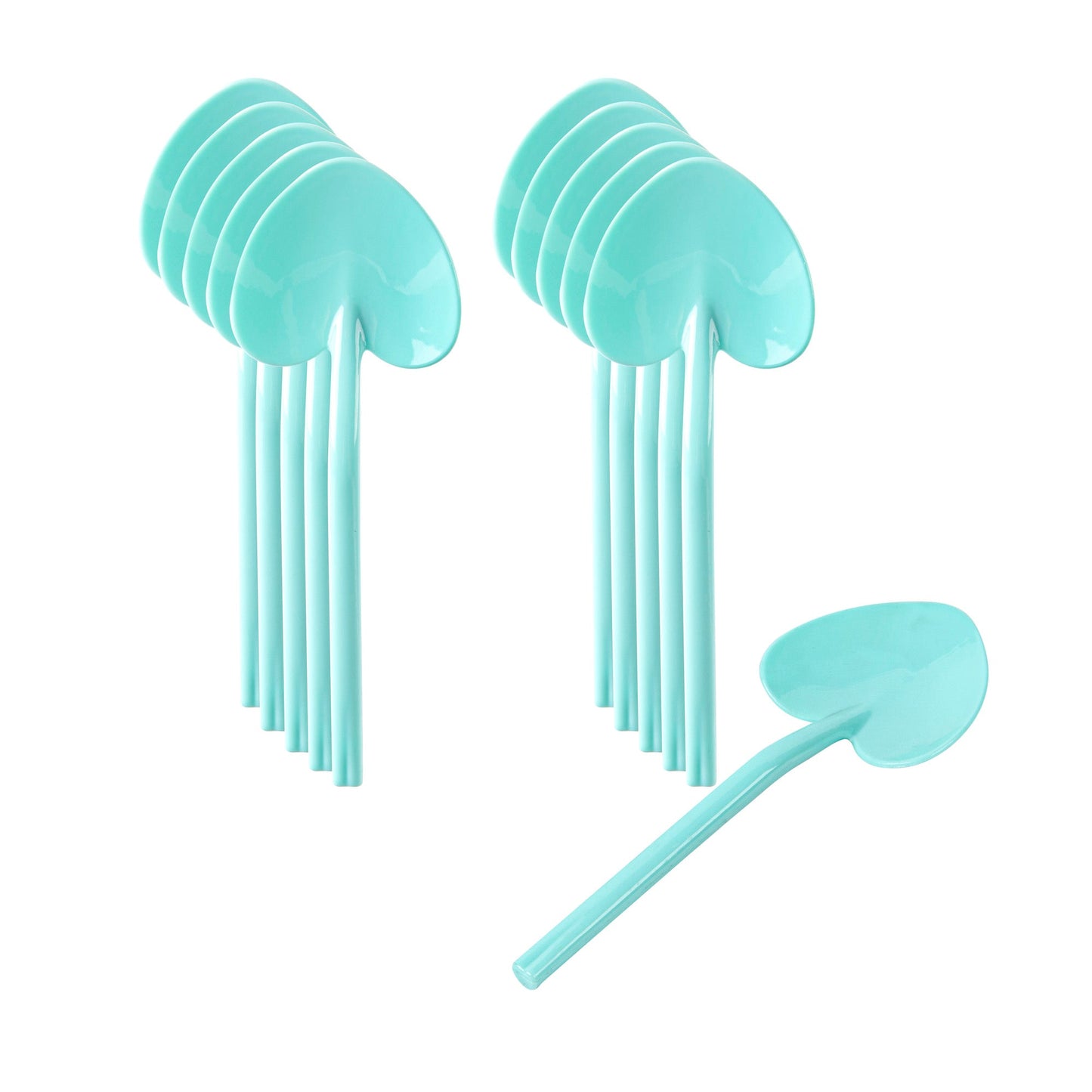 Coppetta Teal Plastic Love Shovel Spoon - 3 1/2" x 1 1/4" - 500 count box