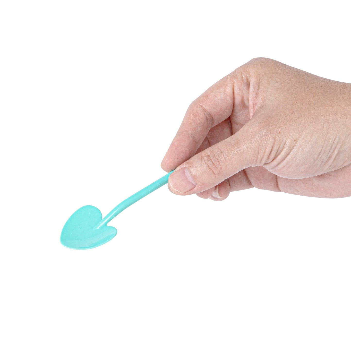 Coppetta Teal Plastic Love Shovel Spoon - 3 1/2" x 1 1/4" - 500 count box