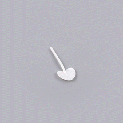 Coppetta Pearl White Plastic Love Shovel Spoon - 3 1/2" x 1 1/4" - 500 count box