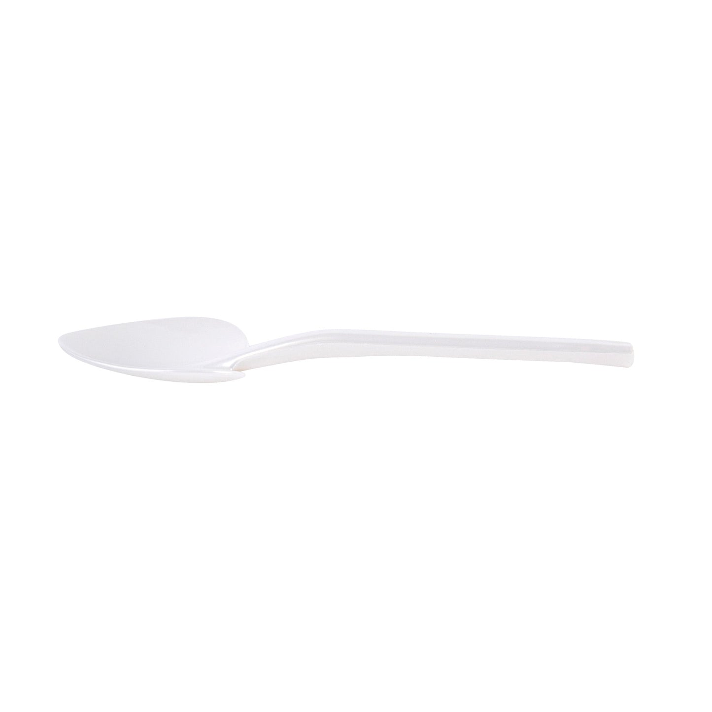 Coppetta Pearl White Plastic Love Shovel Spoon - 3 1/2" x 1 1/4" - 500 count box