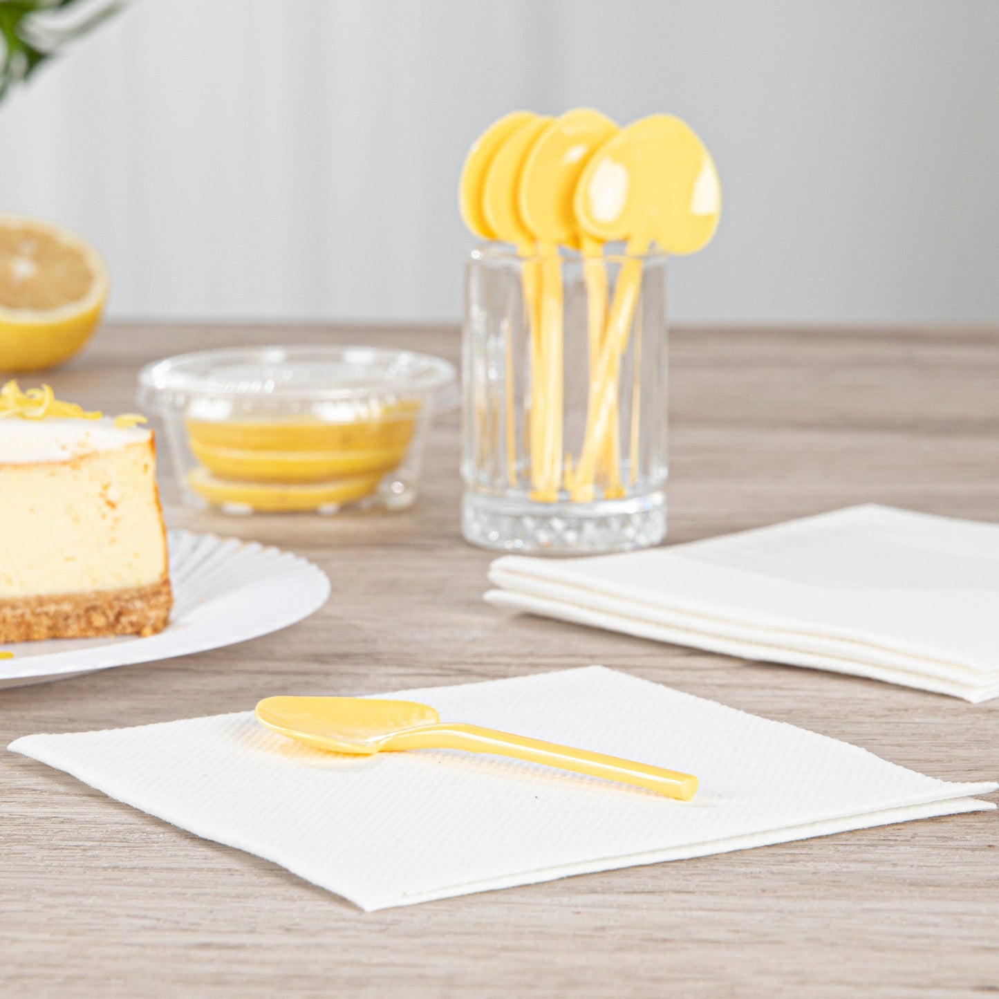 Coppetta Baby Yellow Plastic Love Shovel Spoon - 3 1/2" x 1 1/4" - 500 count box