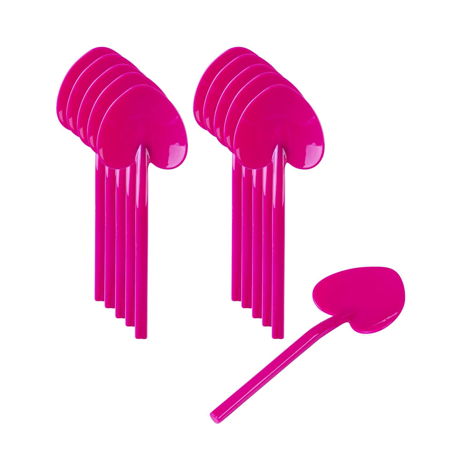 Coppetta Magenta Plastic Love Shovel Spoon - 3 1/2" x 1 1/4" - 100 count box