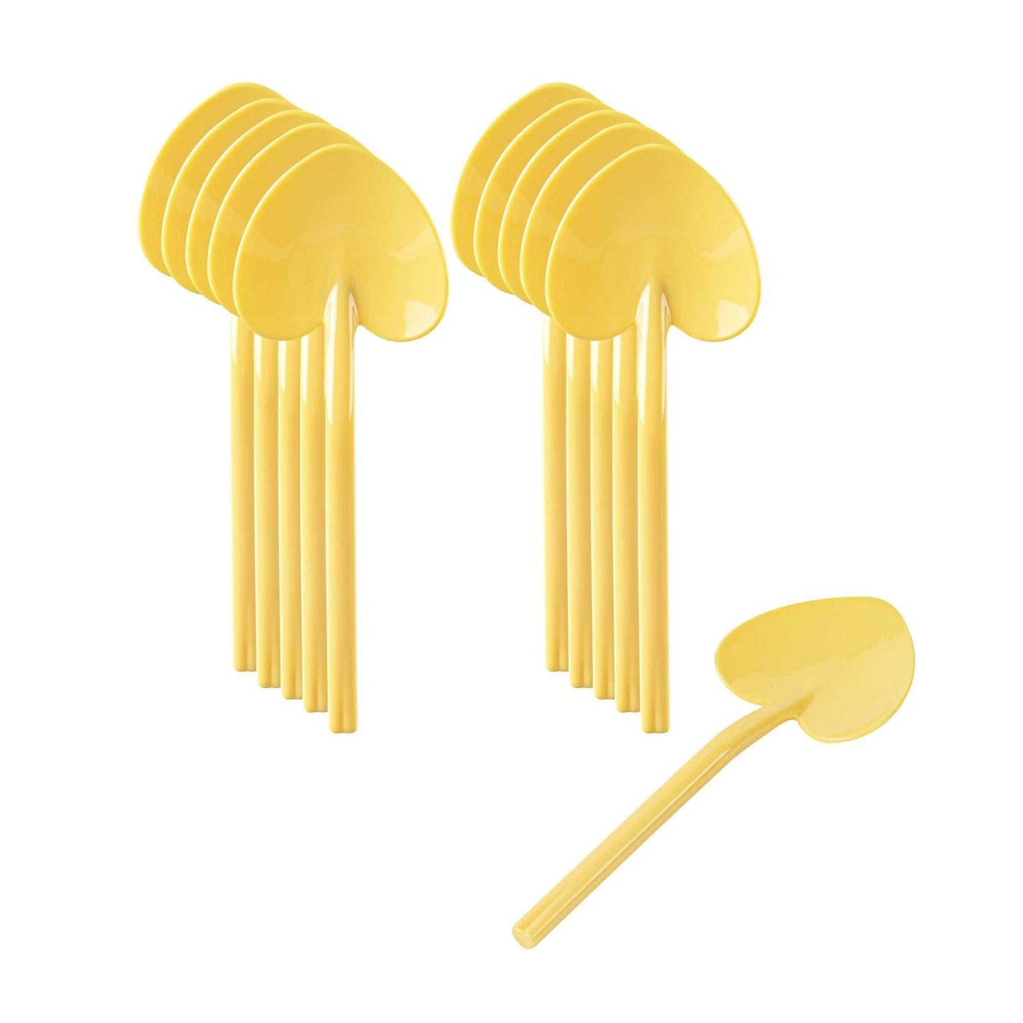 Coppetta Baby Yellow Plastic Love Shovel Spoon - 3 1/2" x 1 1/4" - 100 count box