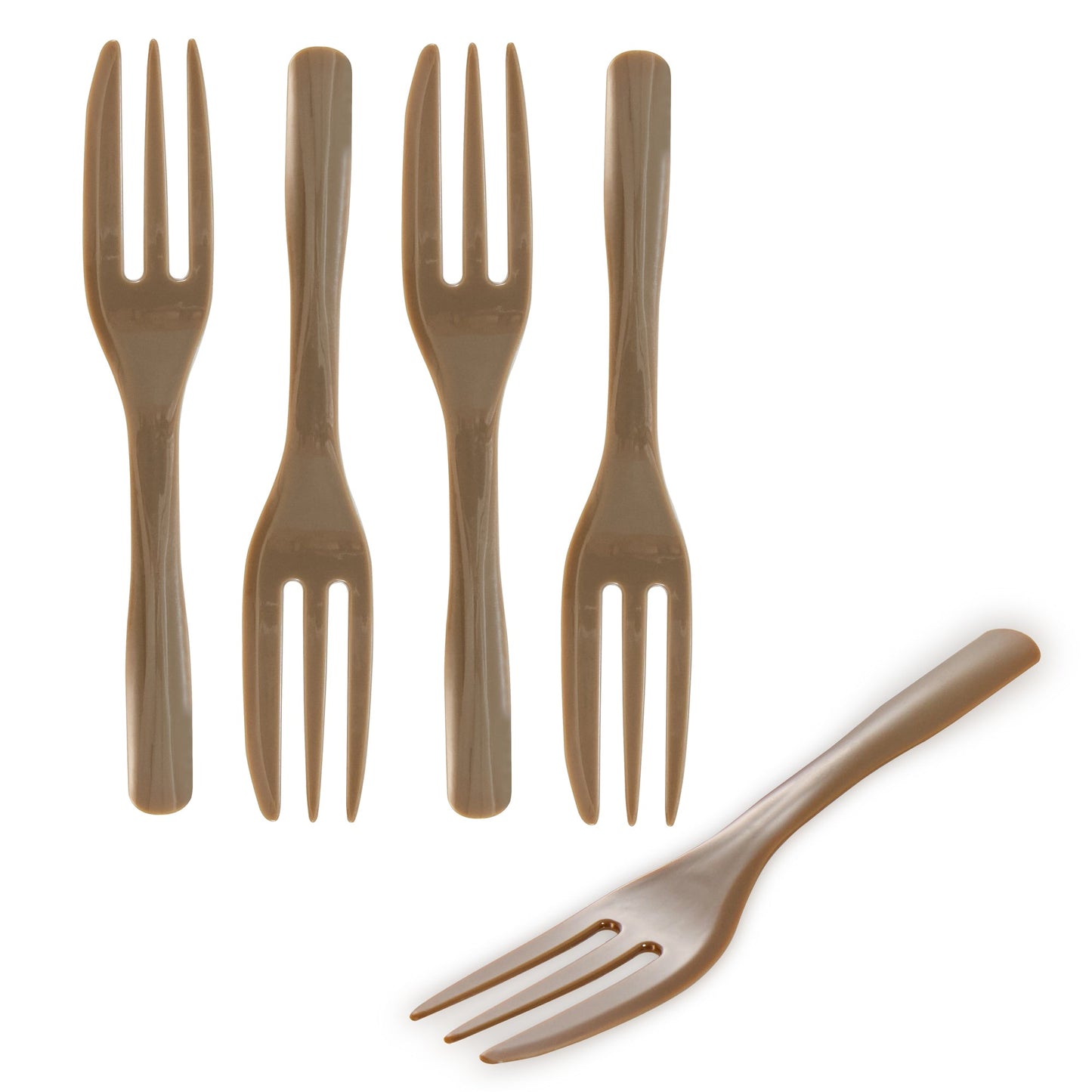 Coppetta Fashion Gray Plastic Cake Fork with Knife Edge - 4" x 3/4" - 500 count box