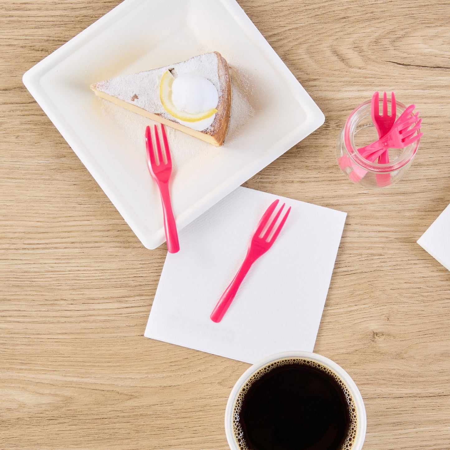 Coppetta Magenta Plastic Cake Fork with Knife Edge - 4" x 3/4" - 500 count box