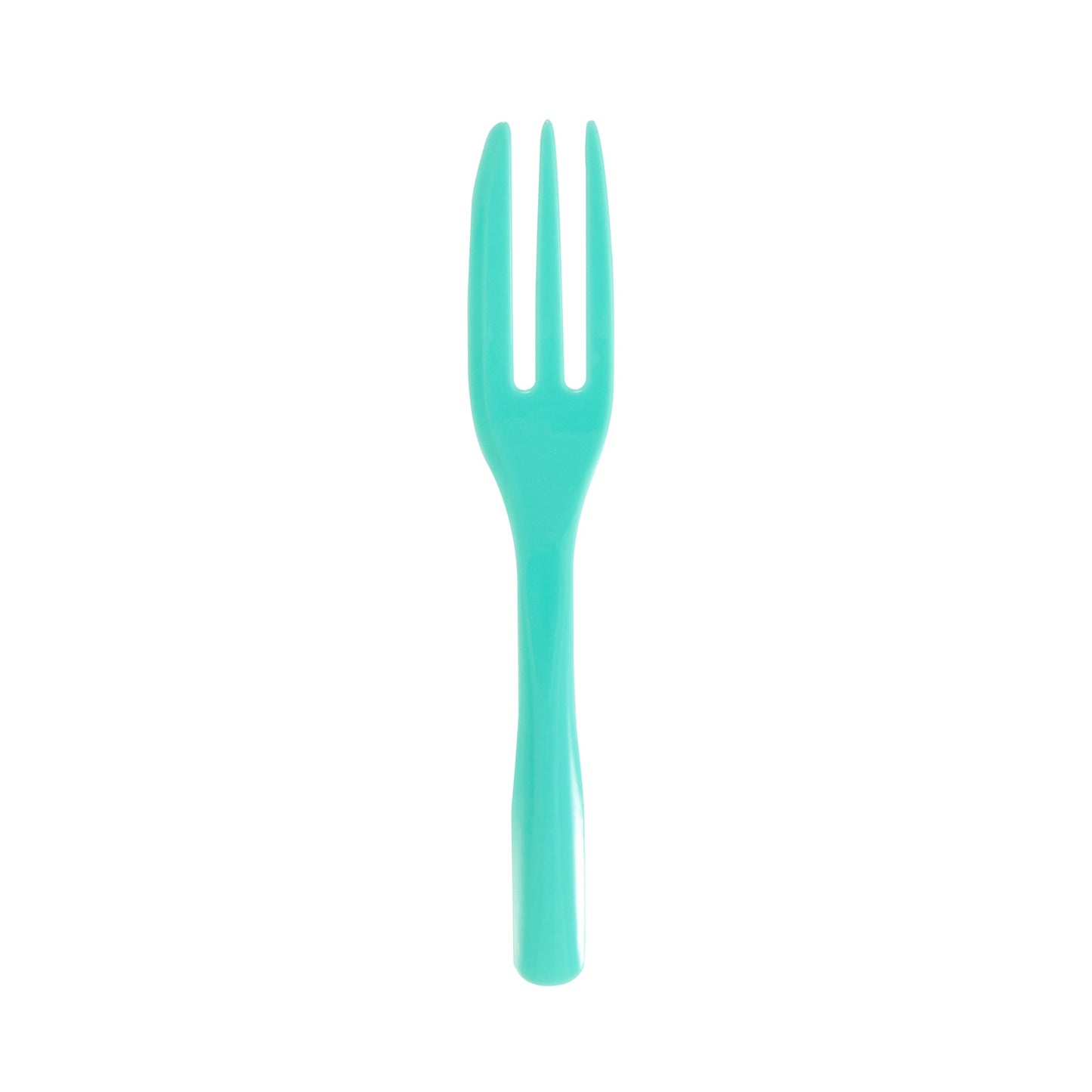 Coppetta Teal Plastic Cake Fork with Knife Edge - 4" x 3/4" - 500 count box