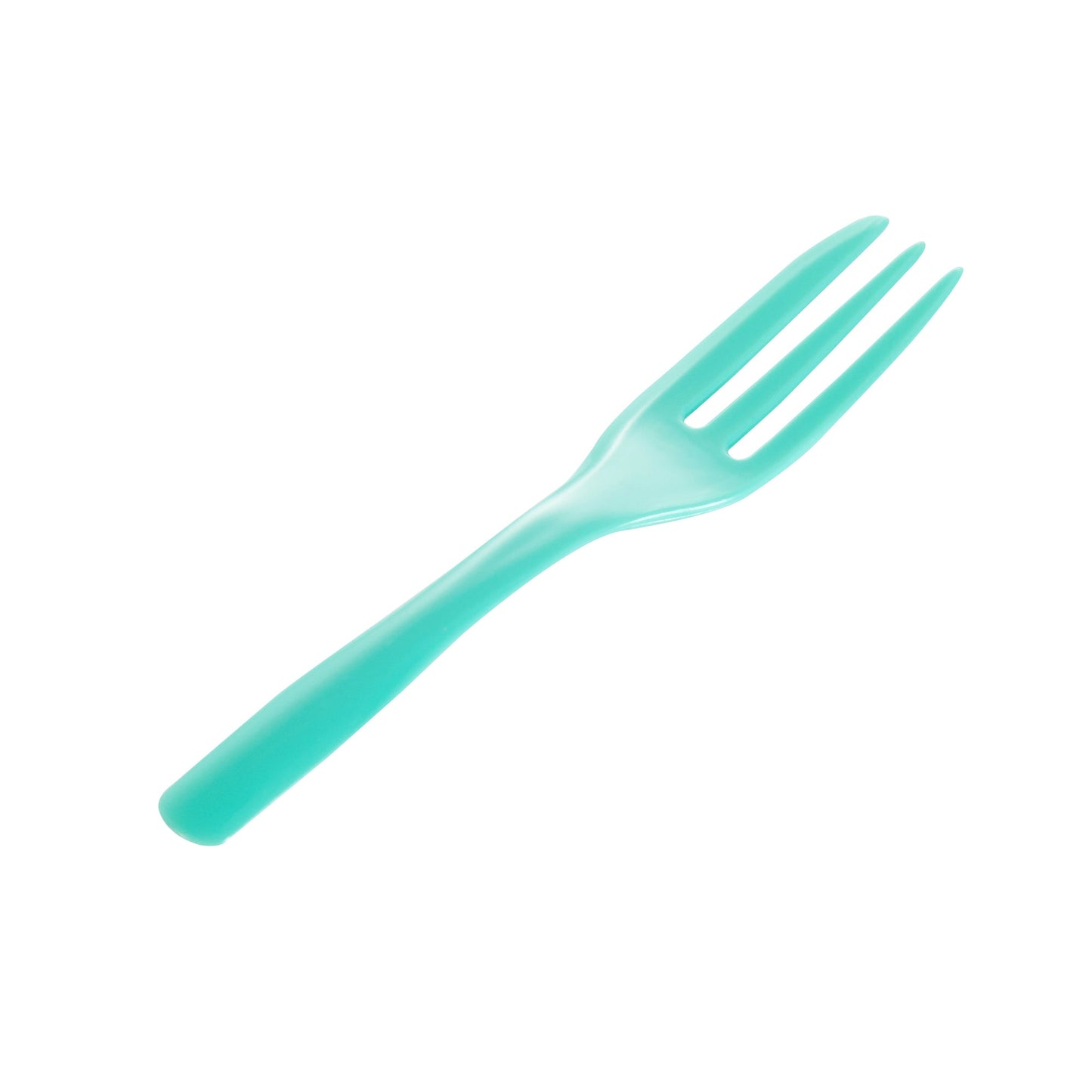 Coppetta Teal Plastic Cake Fork with Knife Edge - 4" x 3/4" - 500 count box
