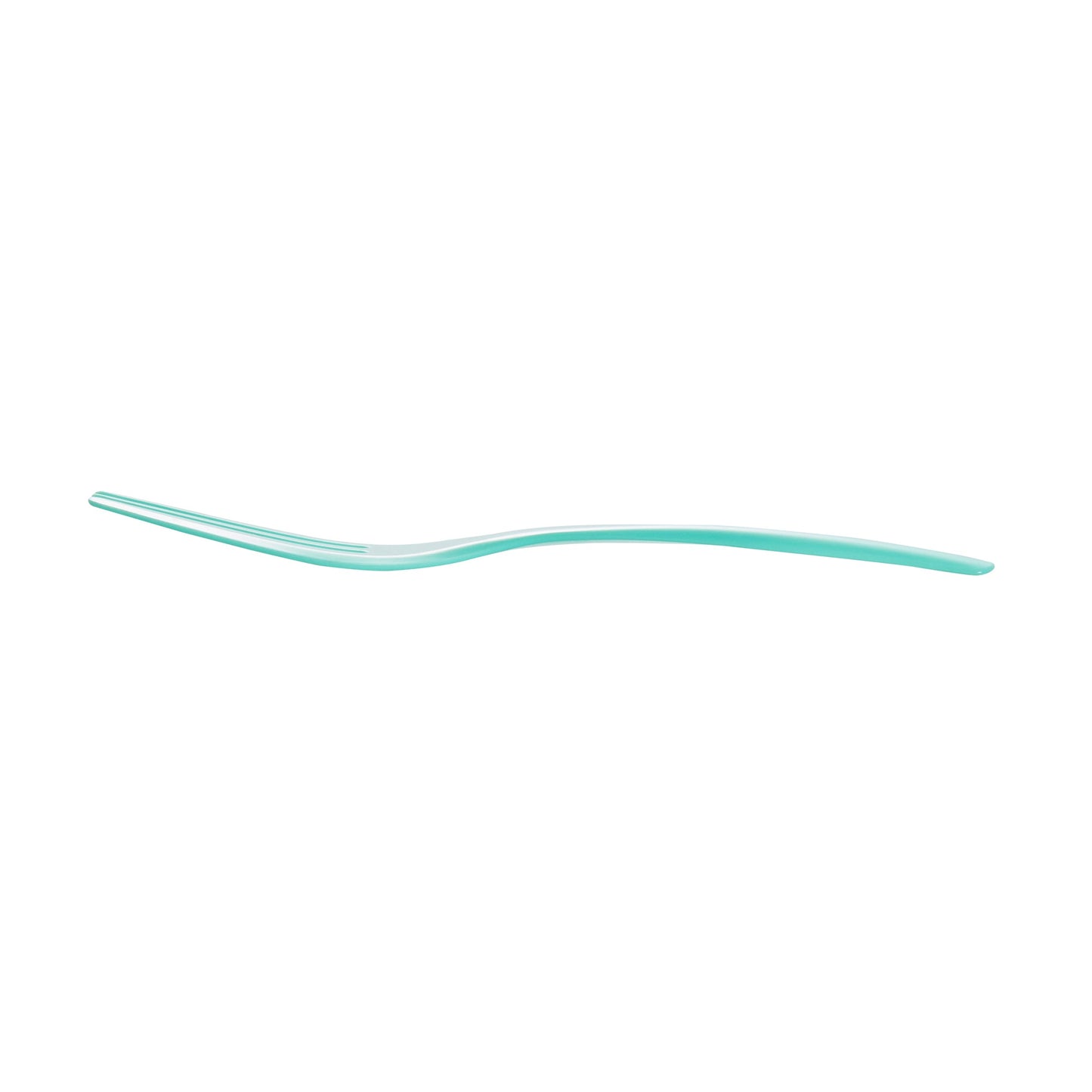 Coppetta Teal Plastic Cake Fork with Knife Edge - 4" x 3/4" - 500 count box