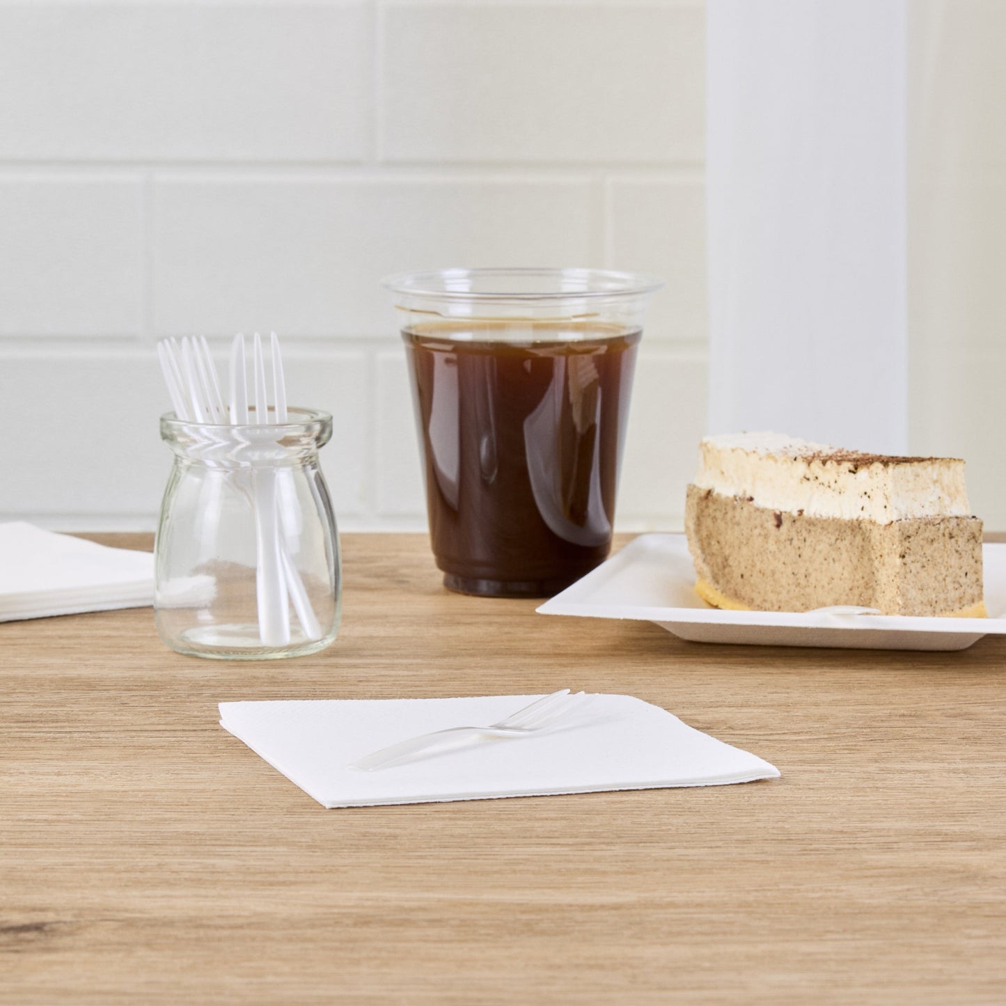 Coppetta Pearl White Plastic Cake Fork with Knife Edge - 4" x 3/4" - 500 count box