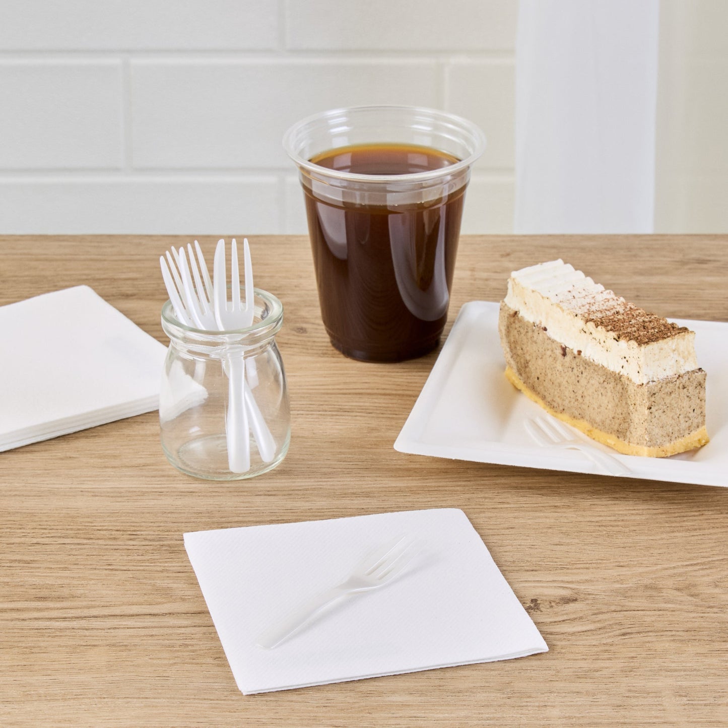 Coppetta Pearl White Plastic Cake Fork with Knife Edge - 4" x 3/4" - 500 count box