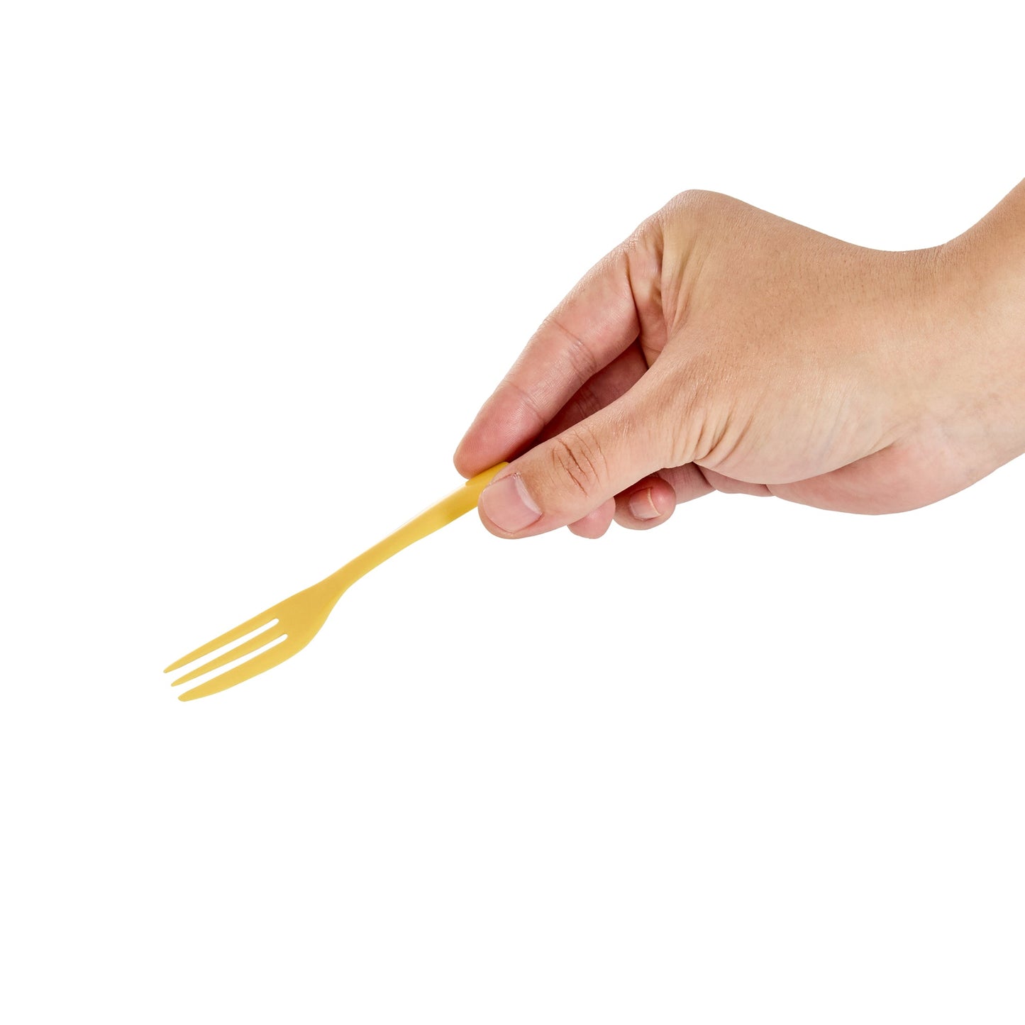 Coppetta Baby Yellow Plastic Cake Fork with Knife Edge - 4" x 3/4" - 500 count box