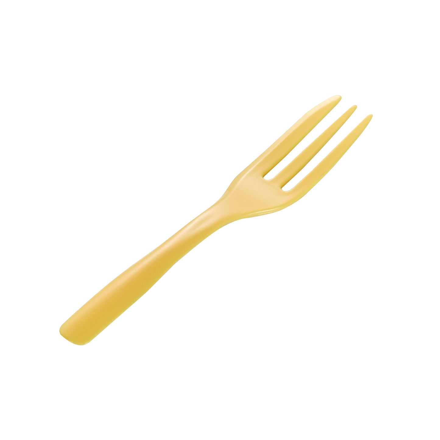 Coppetta Baby Yellow Plastic Cake Fork with Knife Edge - 4" x 3/4" - 500 count box