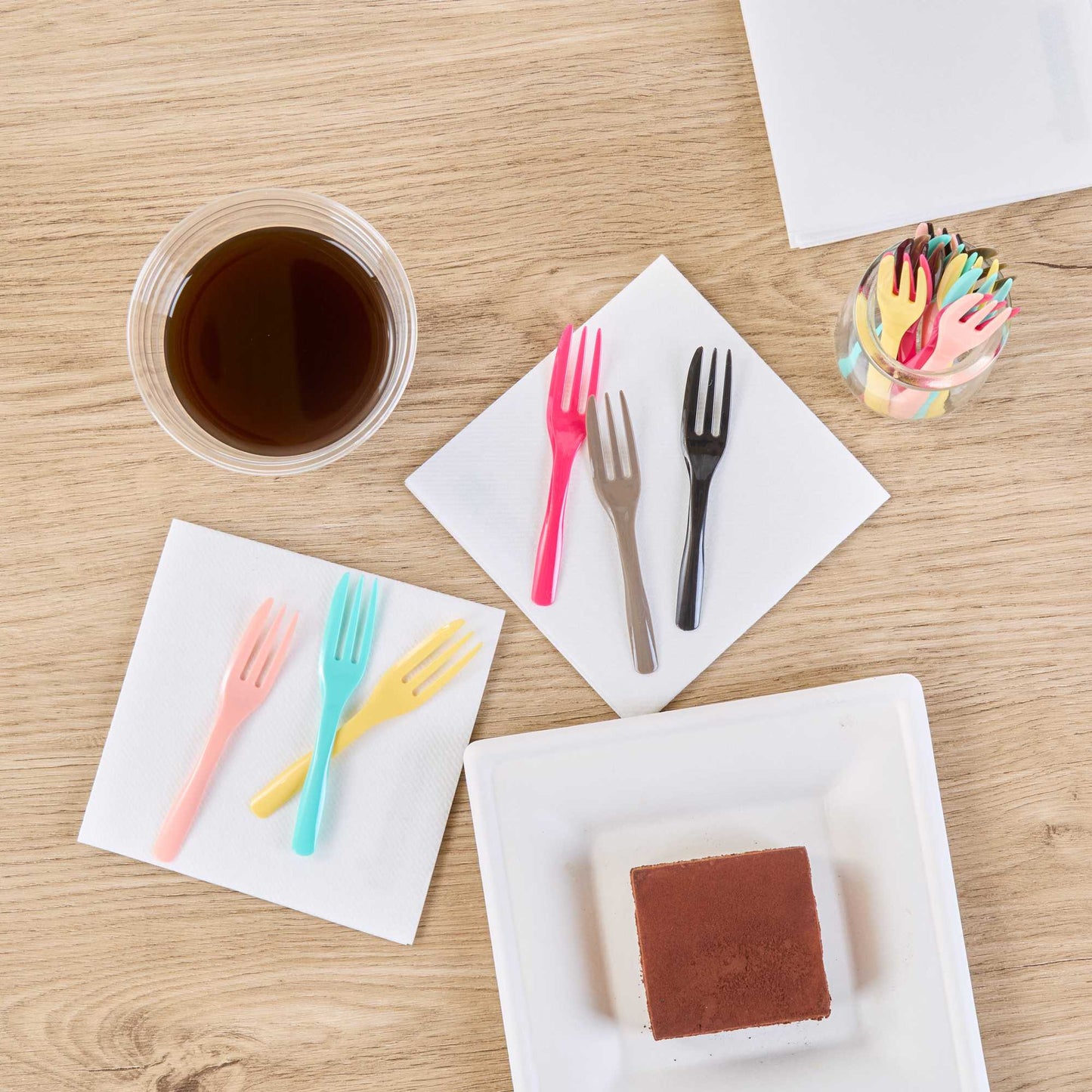 Coppetta Black Plastic Cake Fork with Knife Edge - 4" x 3/4" - 100 count box