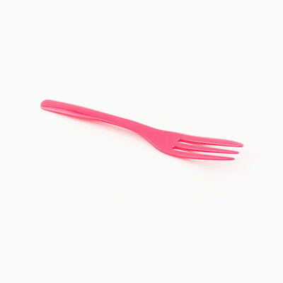 Coppetta Magenta Plastic Cake Fork with Knife Edge - 4" x 3/4" - 100 count box