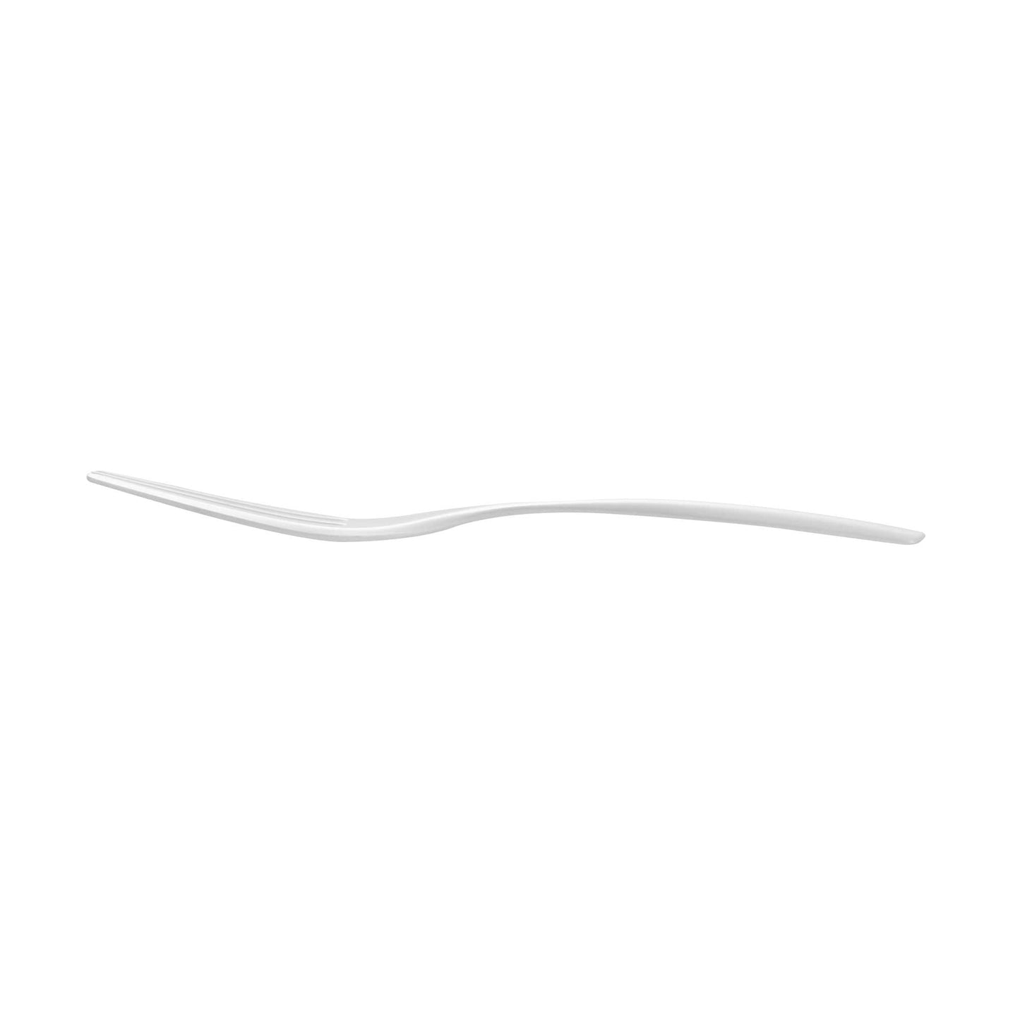 Coppetta Pearl White Plastic Cake Fork with Knife Edge - 4" x 3/4" - 100 count box
