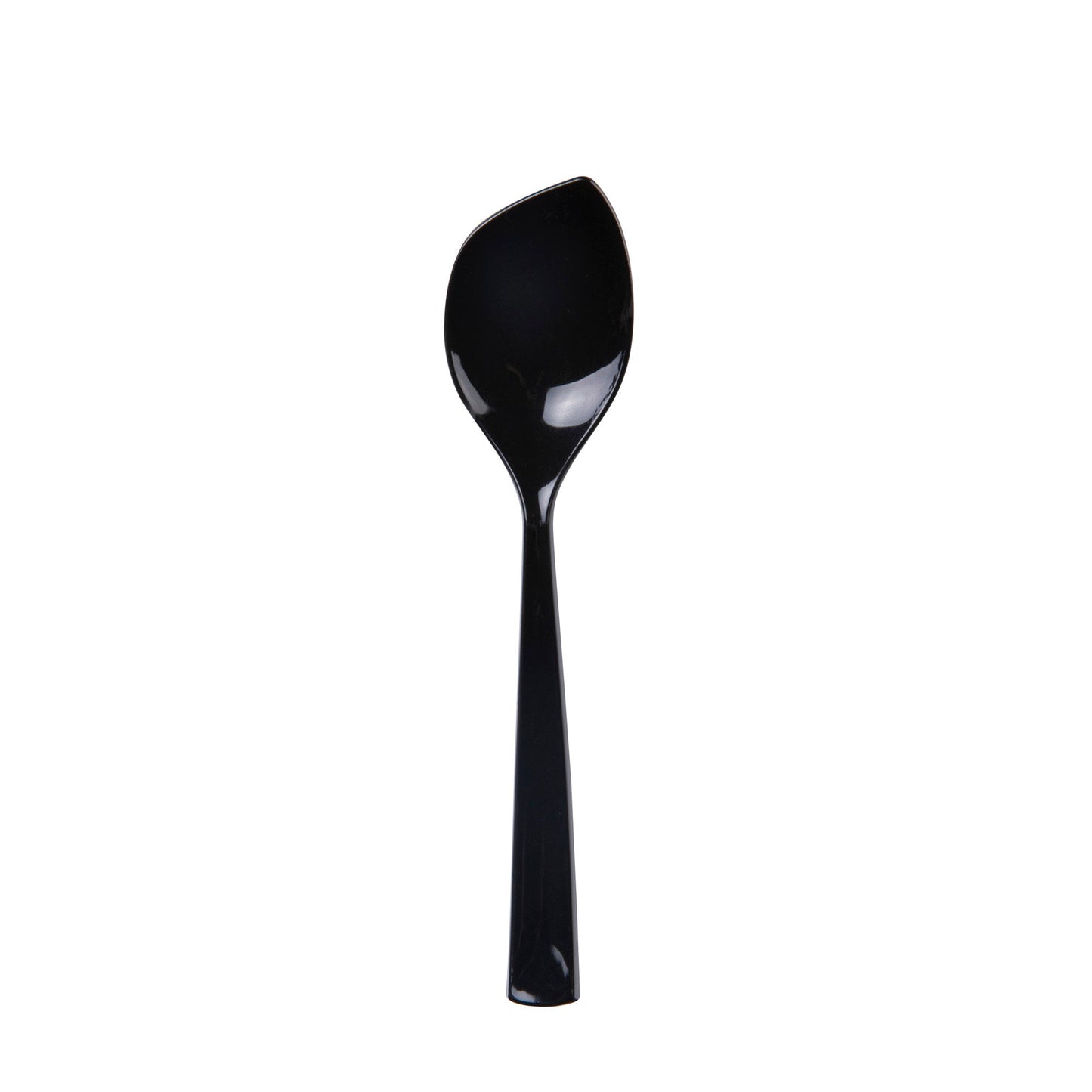 Coppetta Black Plastic Petal Spoon - 4 1/2" x 1" - 500 count box