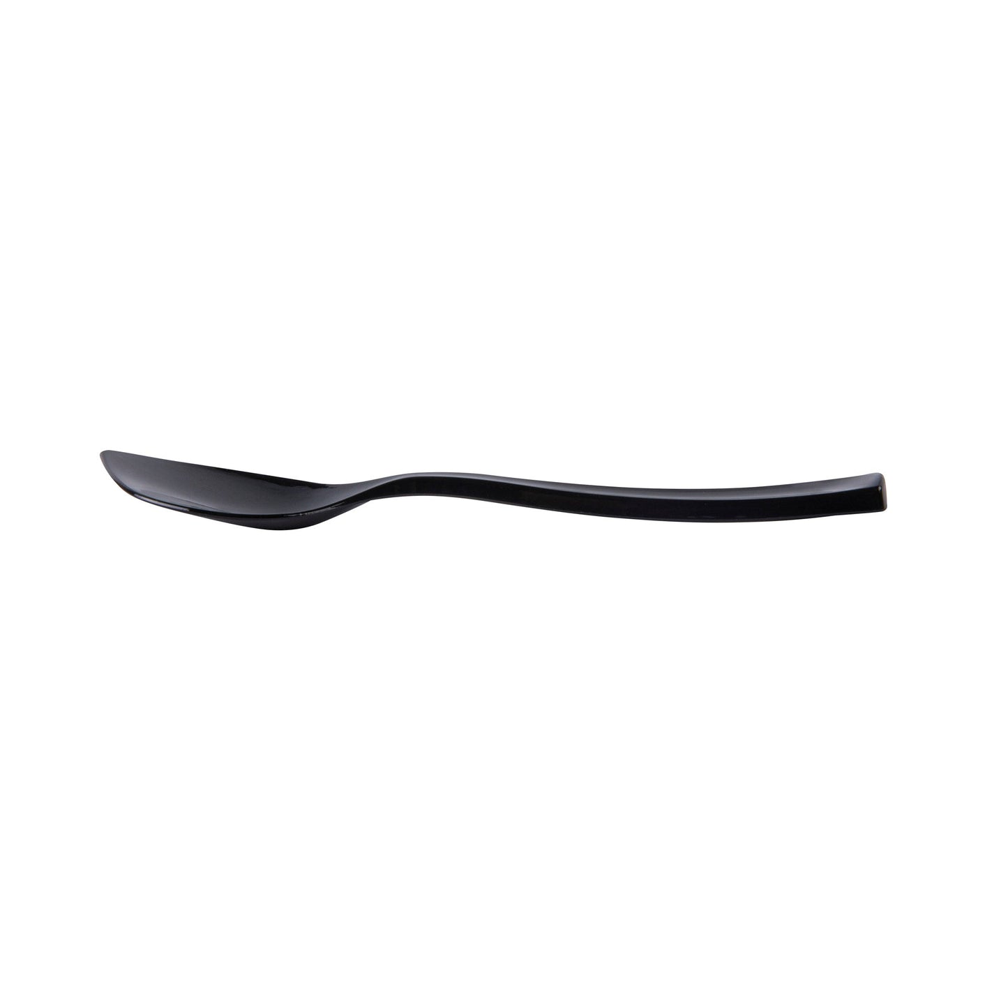 Coppetta Black Plastic Petal Spoon - 4 1/2" x 1" - 500 count box