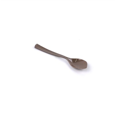 Coppetta Fashion Gray Plastic Petal Spoon - 4 1/2" x 1" - 500 count box