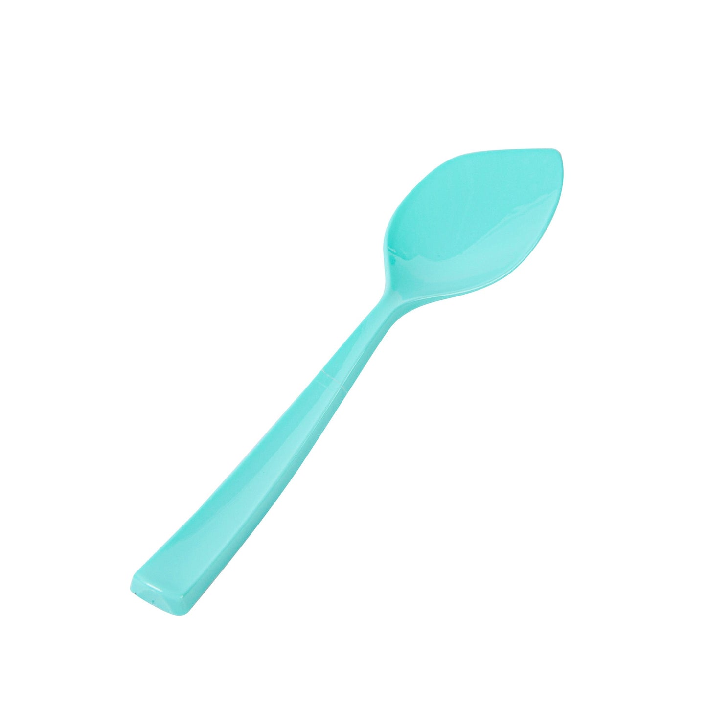 Coppetta Teal Plastic Petal Spoon - 4 1/2" x 1" - 500 count box