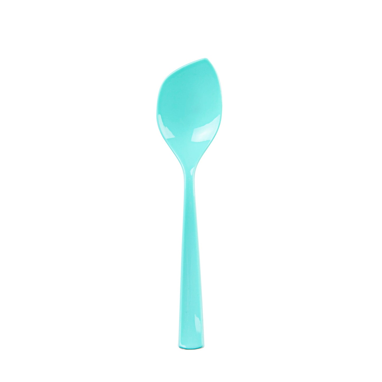 Coppetta Teal Plastic Petal Spoon - 4 1/2" x 1" - 500 count box