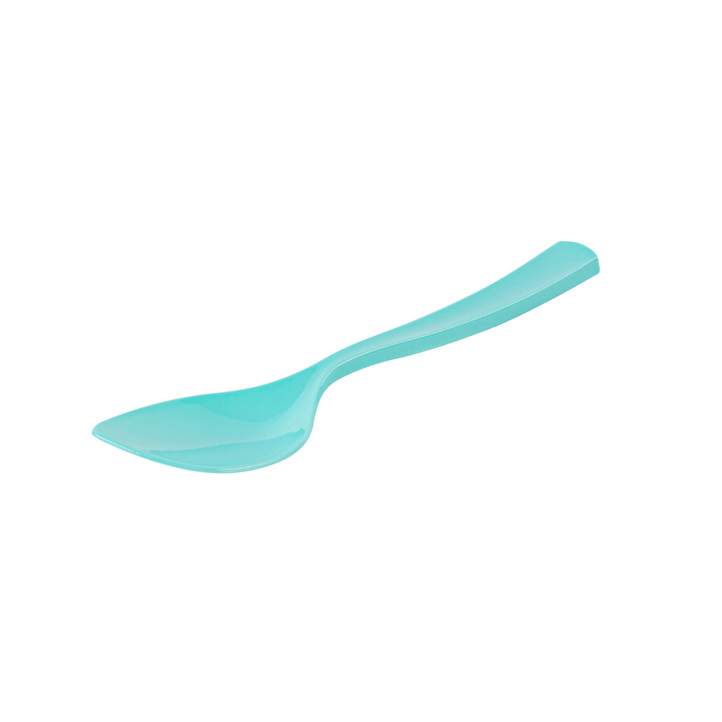 Coppetta Teal Plastic Petal Spoon - 4 1/2" x 1" - 500 count box