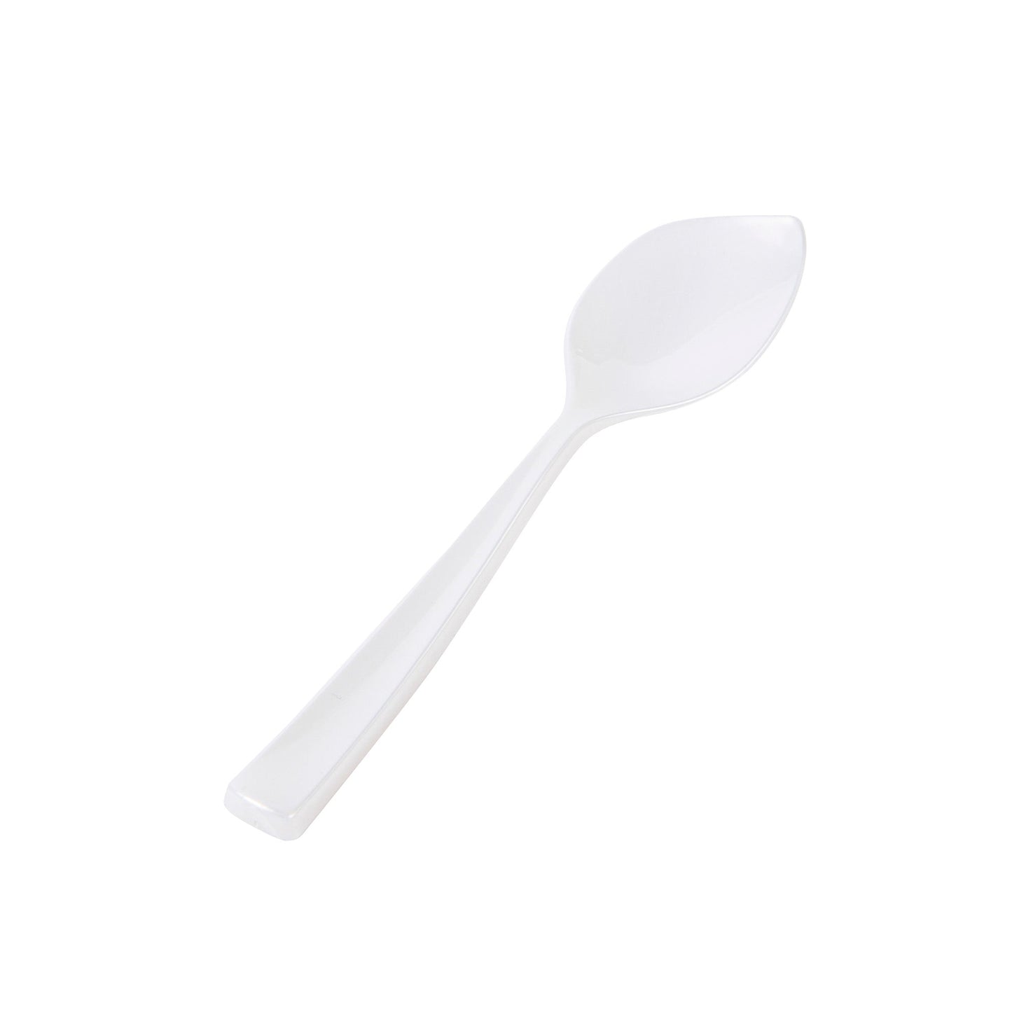 Coppetta Pearl White Plastic Petal Spoon - 4 1/2" x 1" - 500 count box
