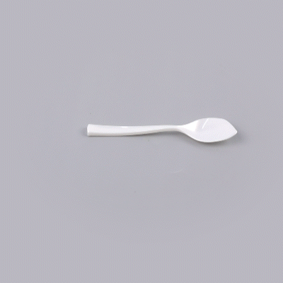 Coppetta Pearl White Plastic Petal Spoon - 4 1/2" x 1" - 500 count box