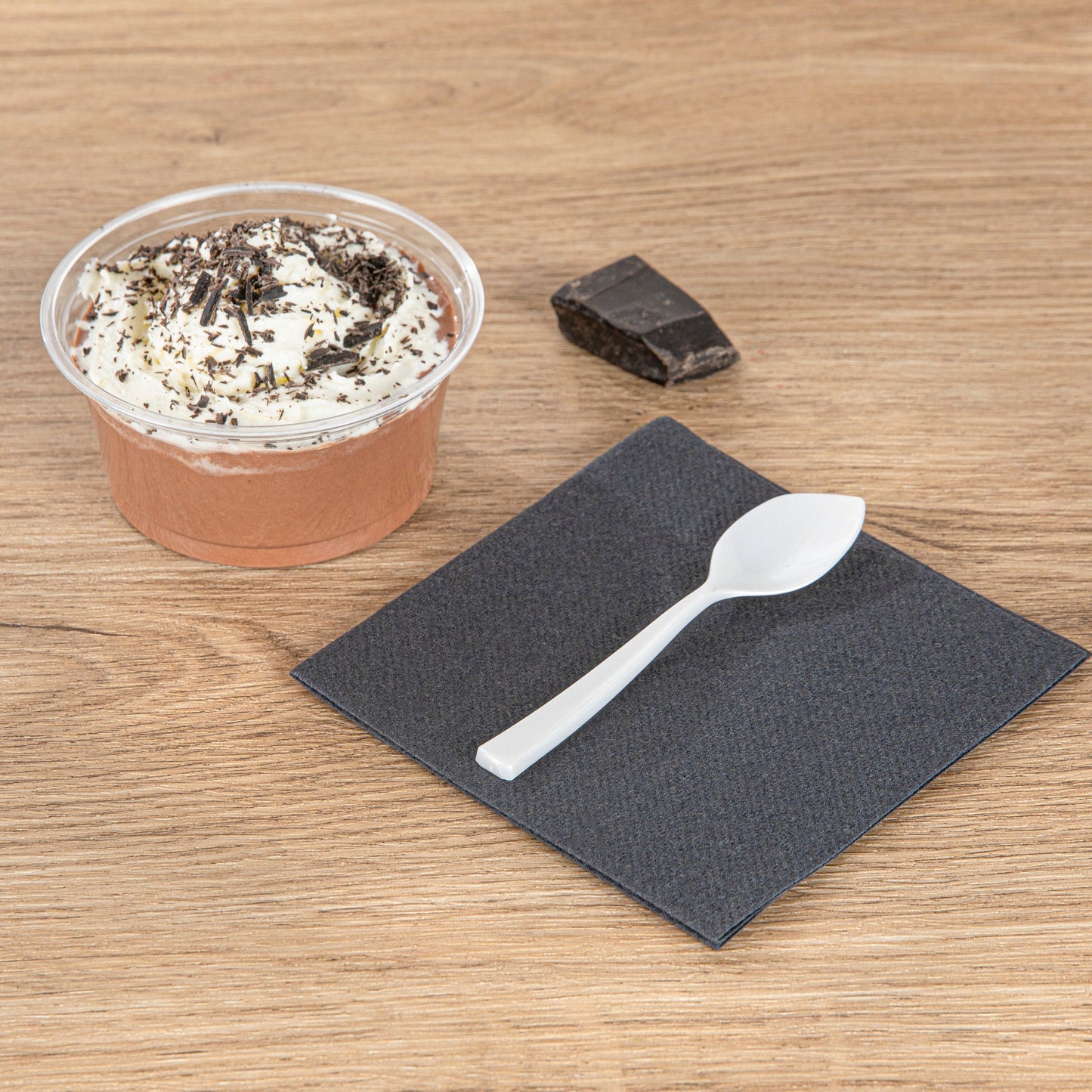 Coppetta Pearl White Plastic Petal Spoon - 4 1/2" x 1" - 100 count box