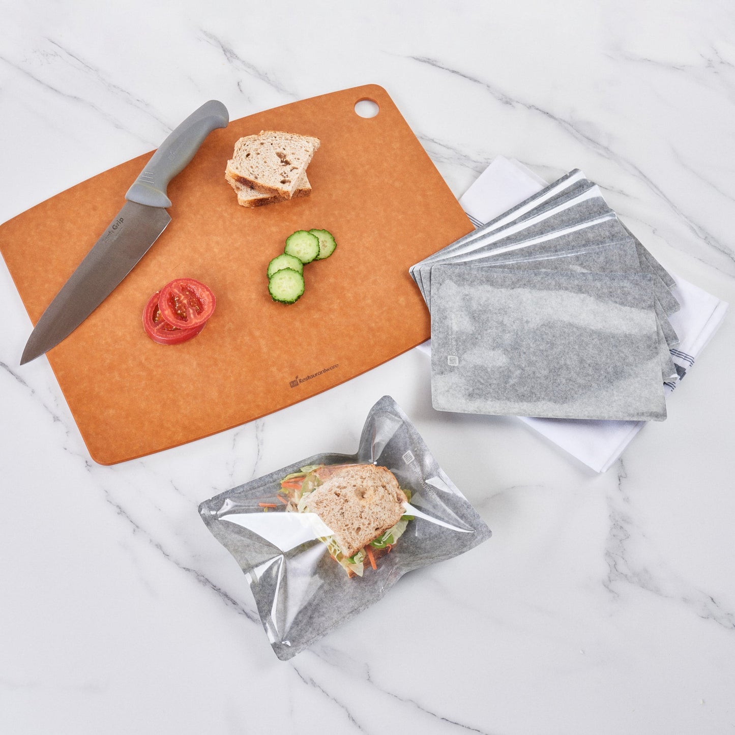 Bag Tek Black Plastic Medium Sandwich and Snack Bag - Heat Sealable - 8 3/4" x 6 1/2" - 100 count box