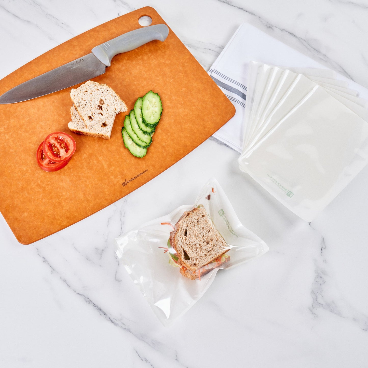 Bag Tek White Plastic Medium Sandwich and Snack Bag - Heat Sealable - 8 3/4" x 6 1/2" - 100 count box